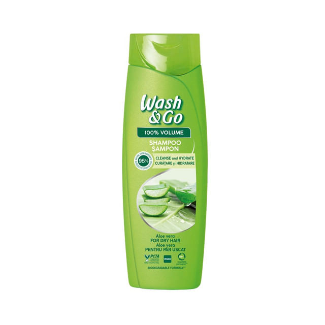 Sampon de par Wash & Go cu aloe vera, 360 ml