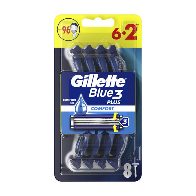 Pachet promo: Set 8 aparate de ras Gillette Blue 3 Regular