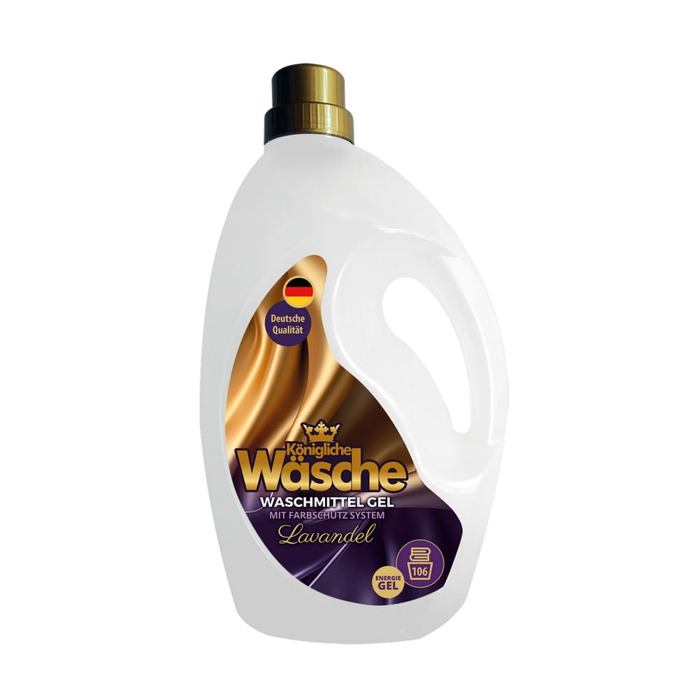 Detergent lichid pentru rufe Konigliche Wasche Gel Universal cu parfum de lavanda, 106 spalari, 3.2 l