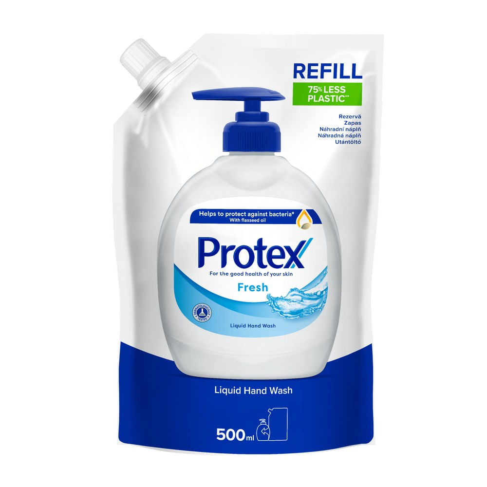 Rezerva sapun lichid cu ingredient natural antibacterian Protex Fresh, 500 ml