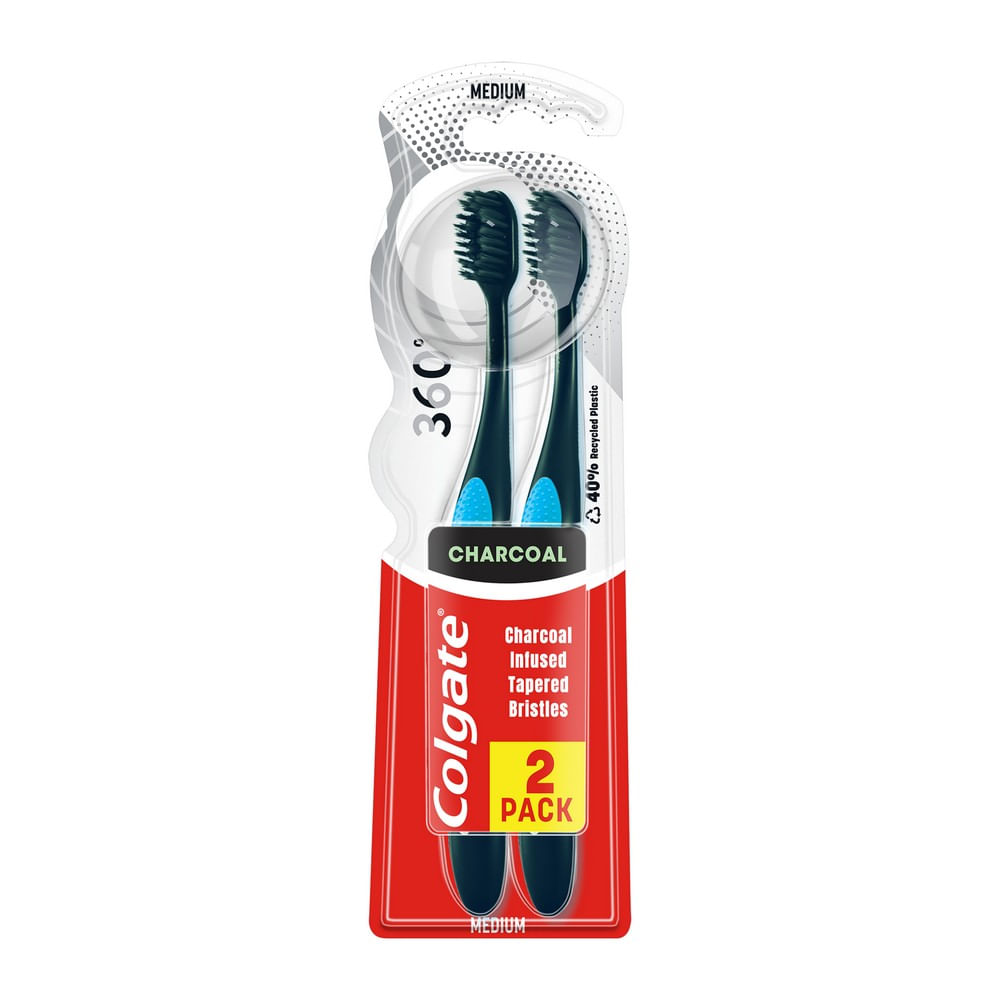 Pachet periuta de dinti Colgate 360 Black, 2 bucati