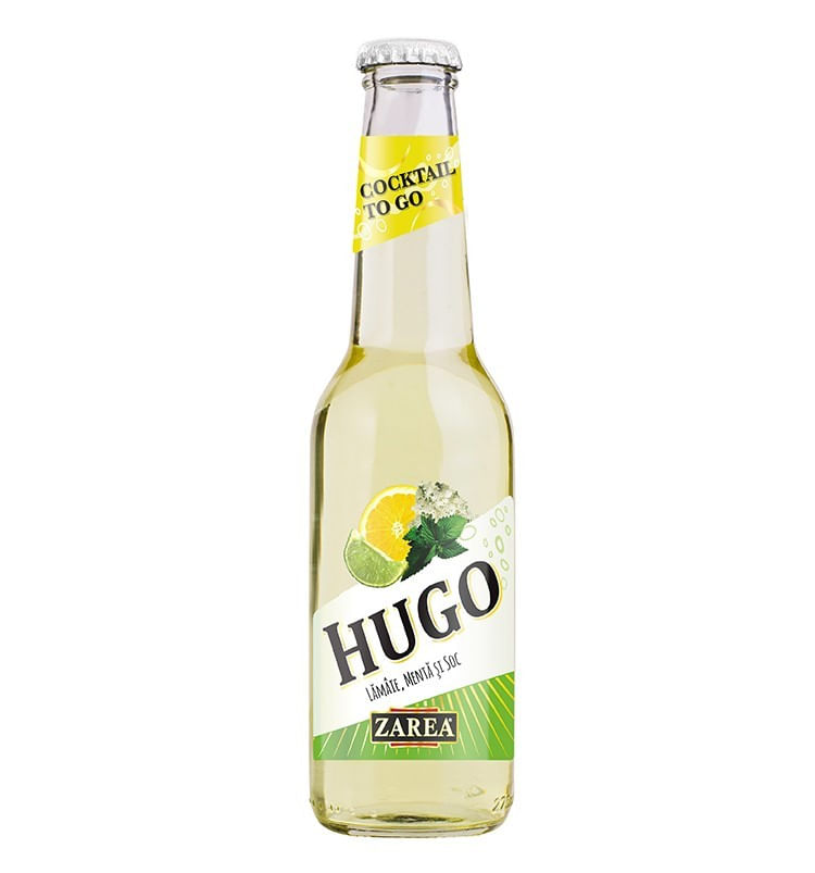 Cocktail cu suc de lamaie si extracte de menta si soc Zarea Cocktail To Go Hugo, 0.275 l