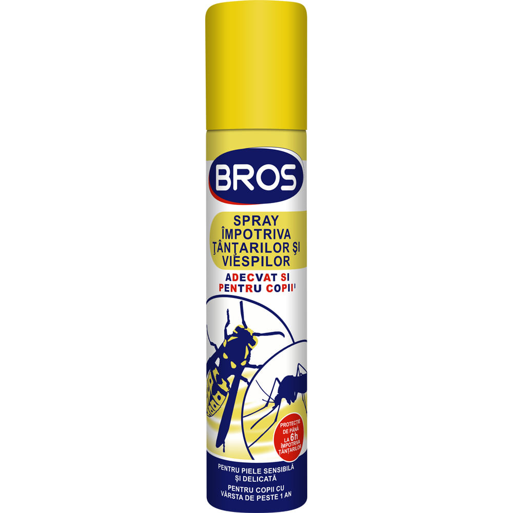 Spray impotriva tantarilor si viespilor pentru copii Bros, 90 ml