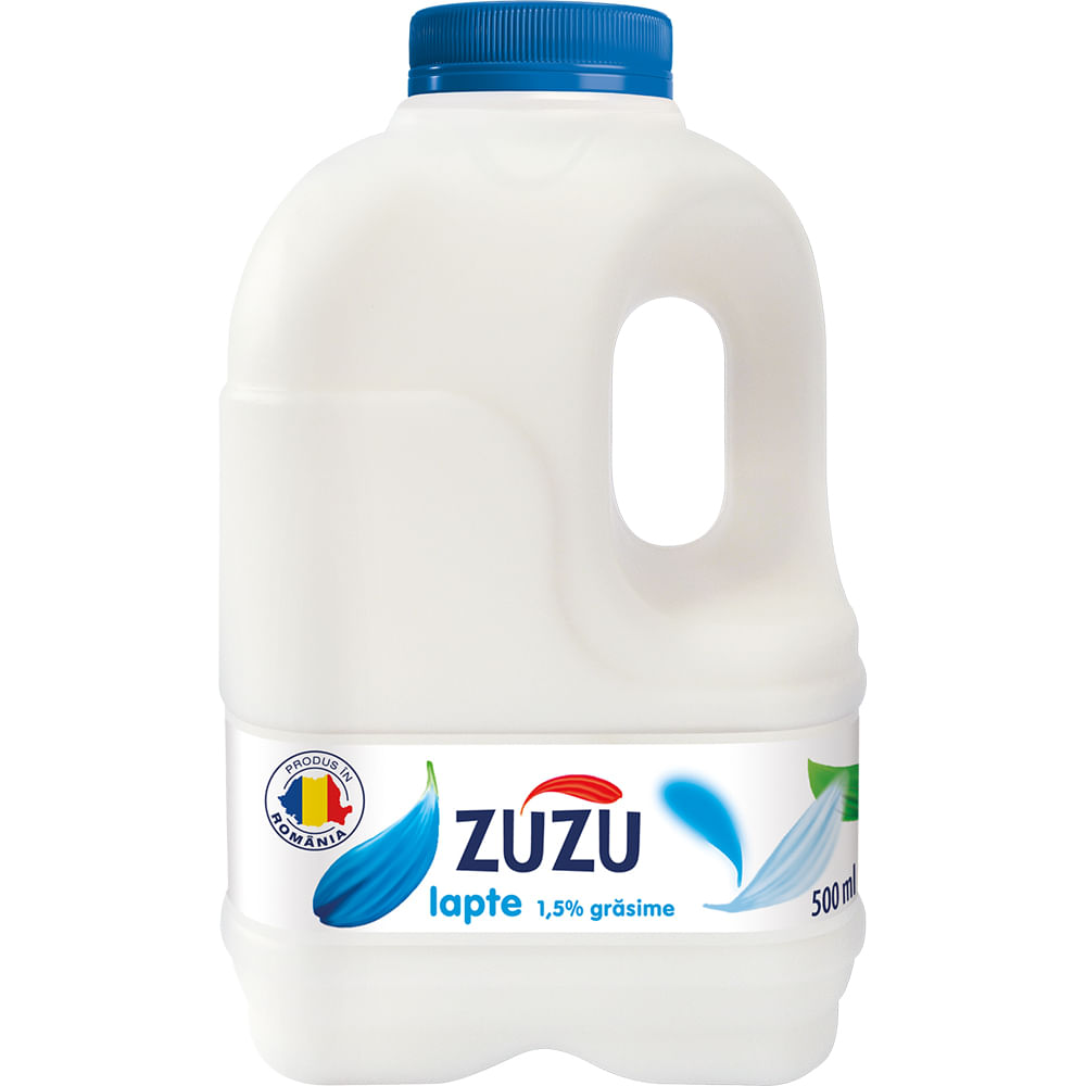 Lapte de consum semidegresat ZuZu, 1.5% grasime, 0.5 l