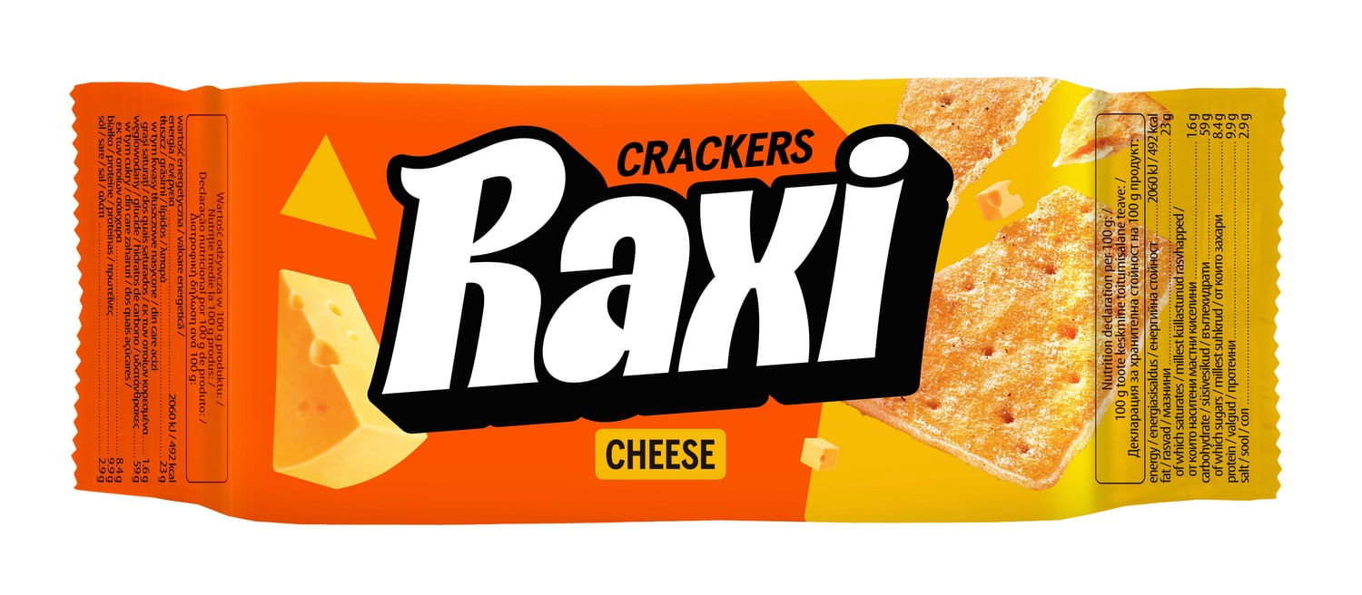 Crackers cu aroma de branza Raxi, 72 g