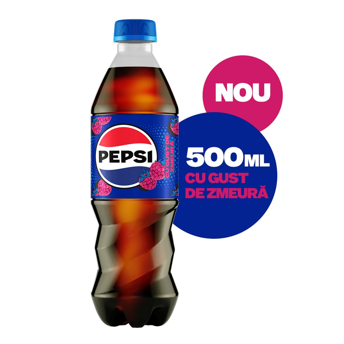 Bautura carbogazoasa cu gust de zmeura Pepsi, 0.5 l