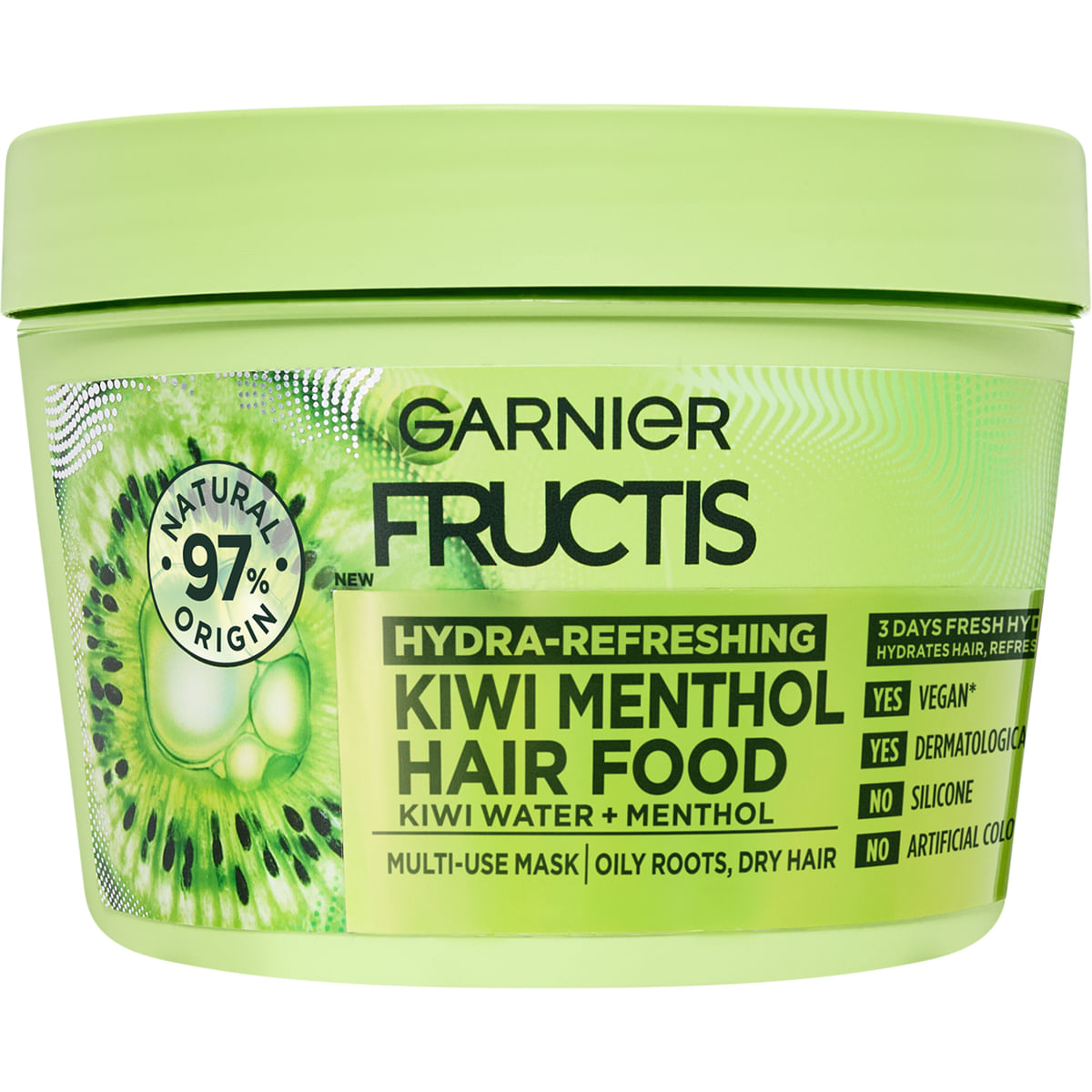 Masca hidratanta cu kiwi si mentol Garnier Fructis Hydra-Refreshing, 390 ml