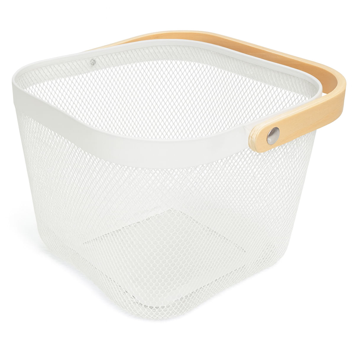 Cos cu maner Heinner Home Risa, metal, 24.5 x 24 x 17.5 cm, alb