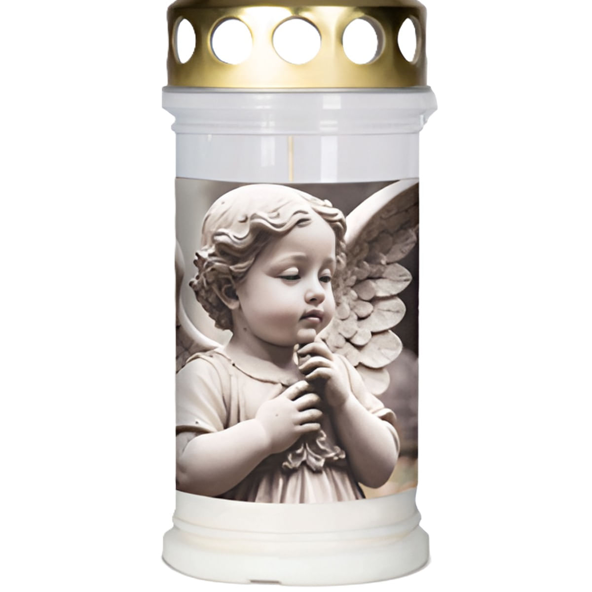 Candela, plastic, model ingeras, 72 ore, alb