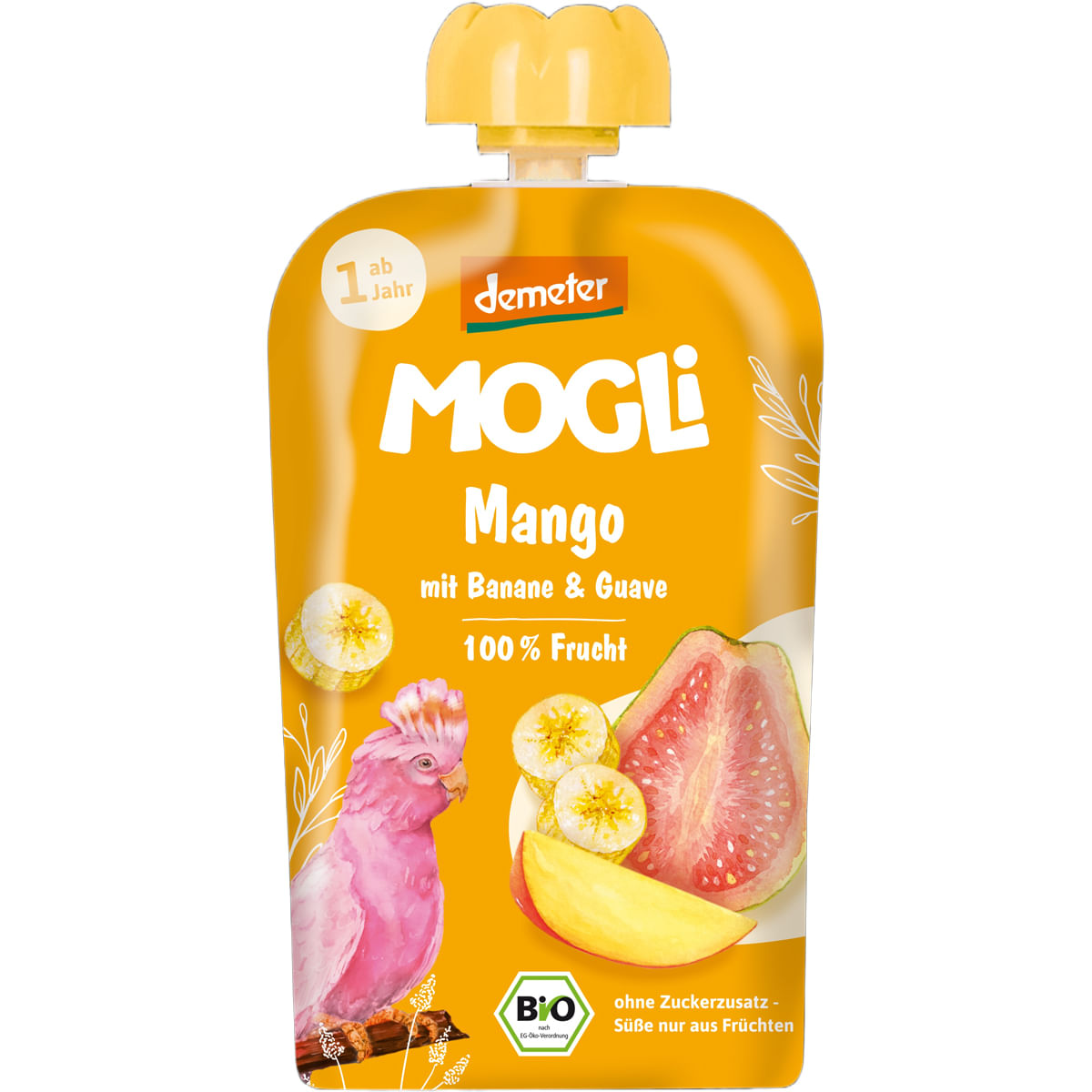 Piure cu mango, guave si banane Mogli Eco, de la 1 an, 100 g