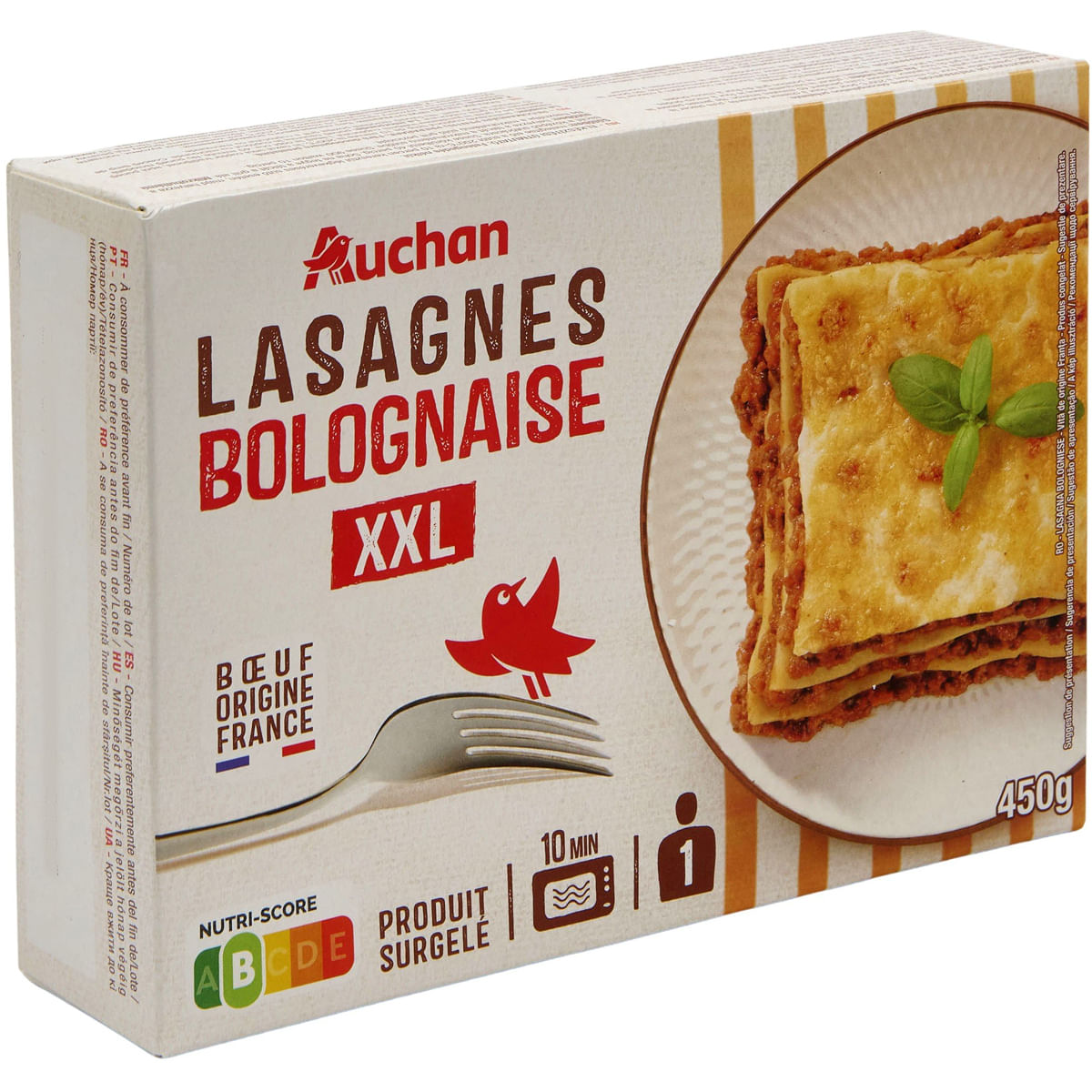 Lasagna bolognese cu carne de vita Auchan, 450 g