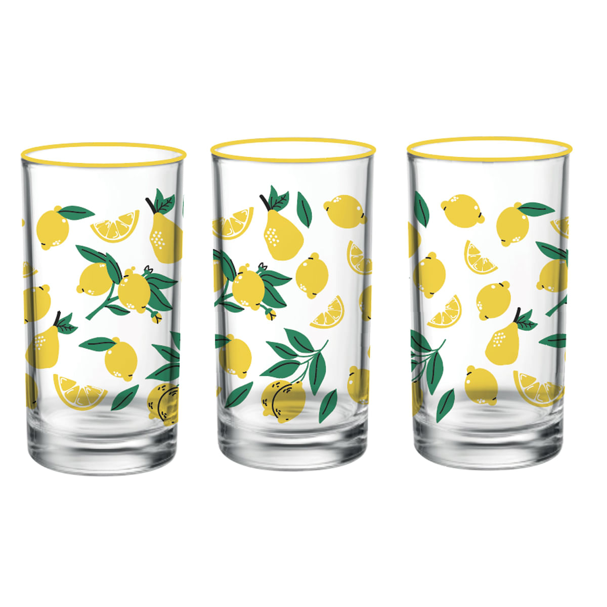 Set pahare Actuel, 3 bucati, sticla, 300 ml, model lamaie