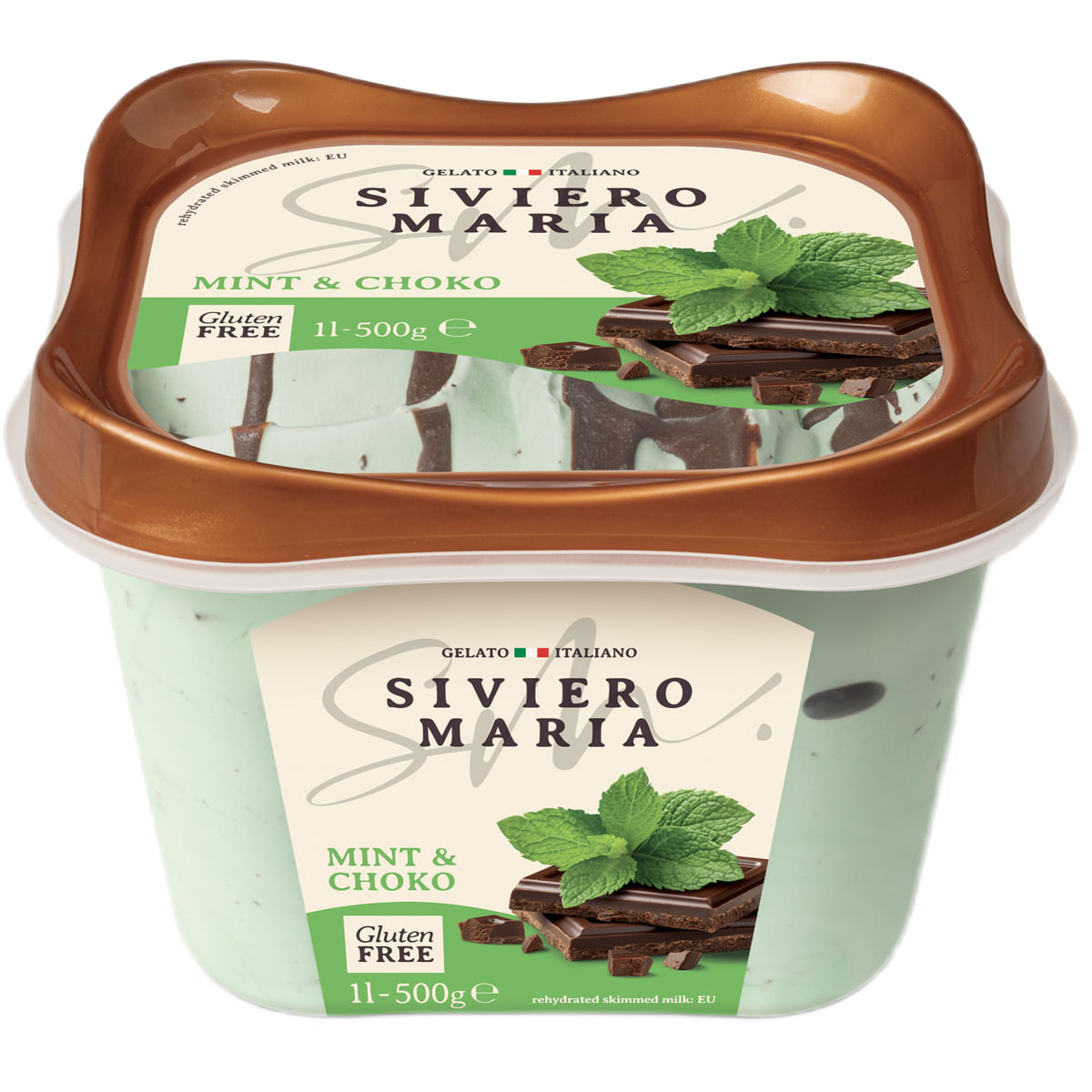 Inghetata cu extract natural de menta si fulgi de cacao Siviero Maria, 1 l