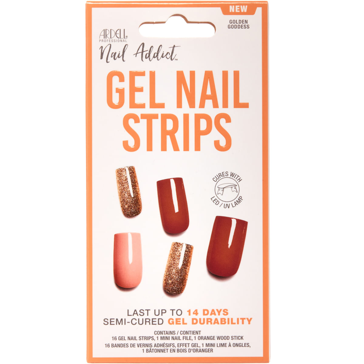 Unghii false autoadezive cu gel Ardell Golden Goddess, 1 set