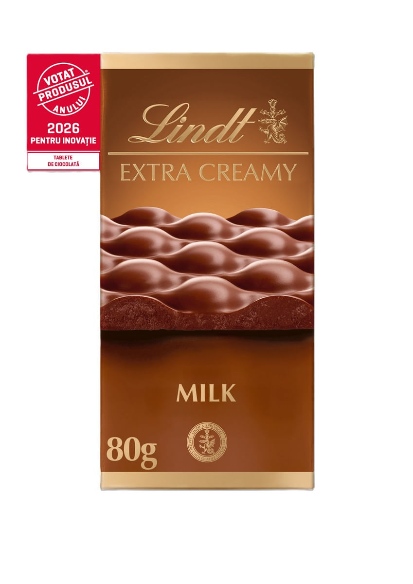 Ciocolata fina cu lapte Lindt Extra Creamy, 80 g