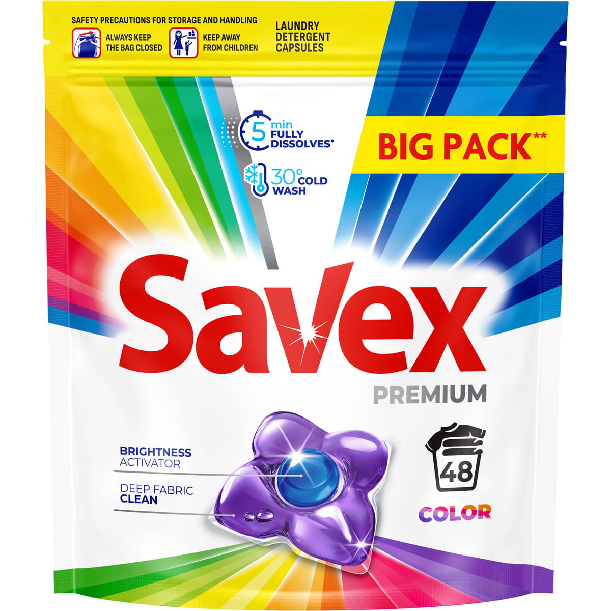 Detergent capsule Savex Premium Color, 48 capsule