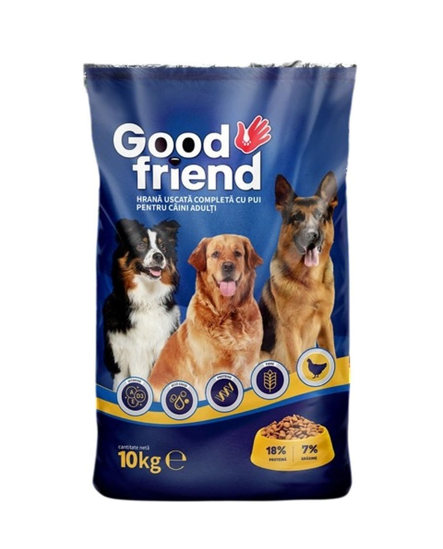 Hrana uscata cu aroma de pui pentru caini adulti Good Friend, 10 kg