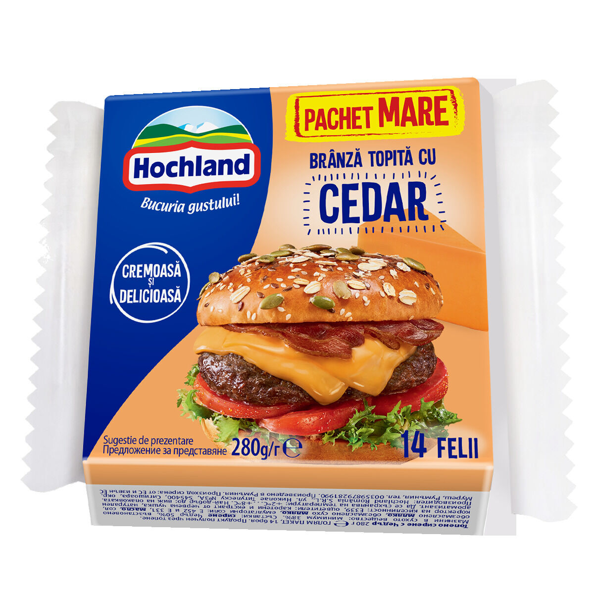 Branza topita Ceddar Hochland, 280 g