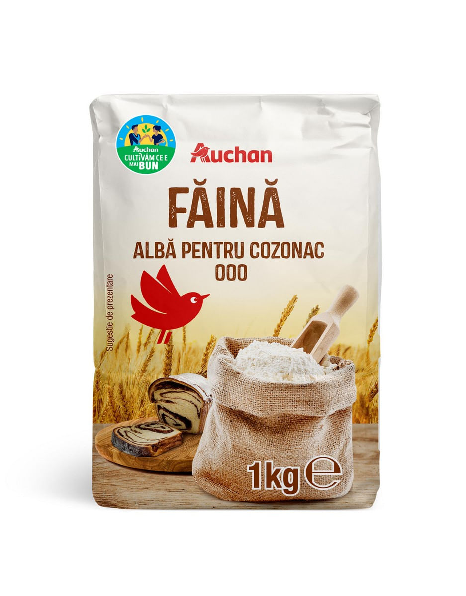 Faina alba pentru cozonac Auchan, tip 000, 1 kg