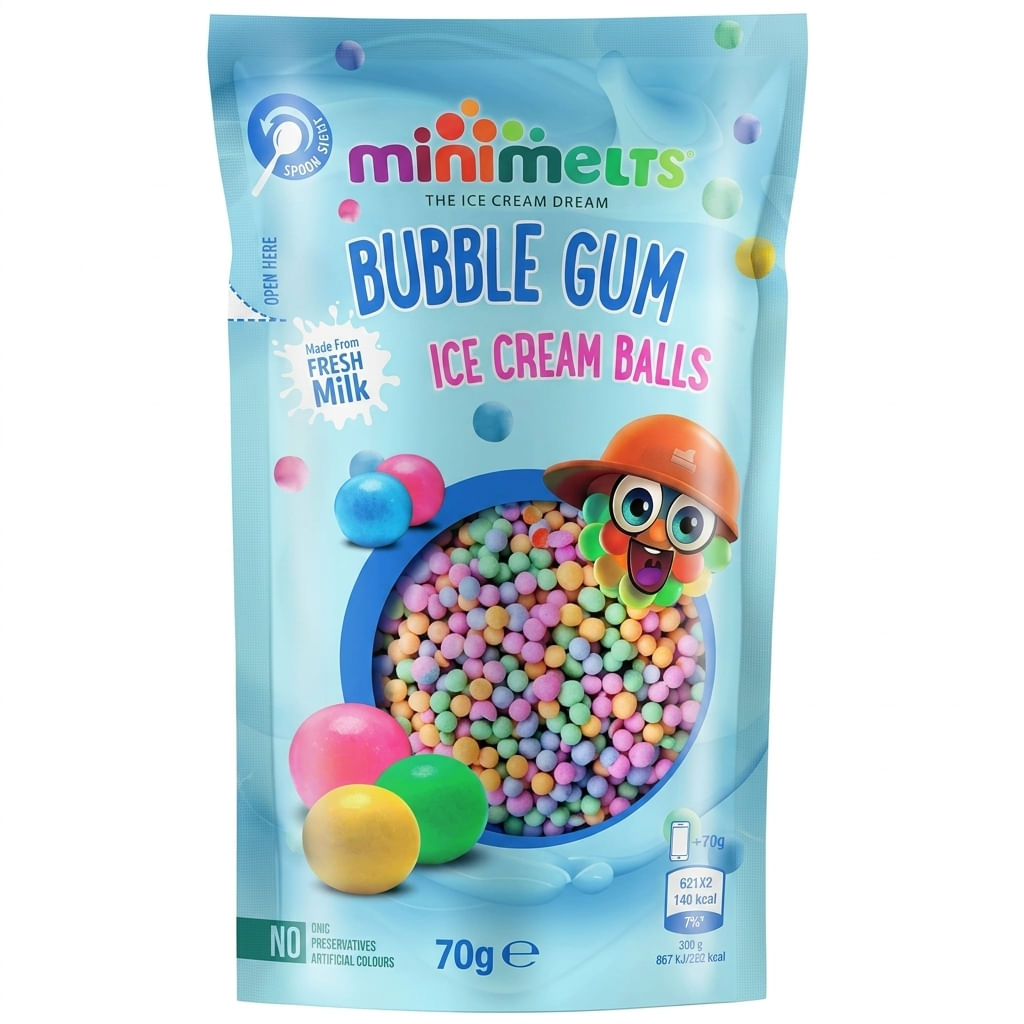 Bilute de inghetata Minimelts Bubble Gum, 70 g