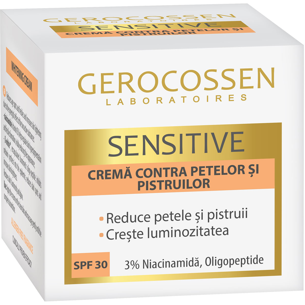 Crema contra petelor si pistruilor cu SPF 30 Gerocossen Sensitive, 50 ml