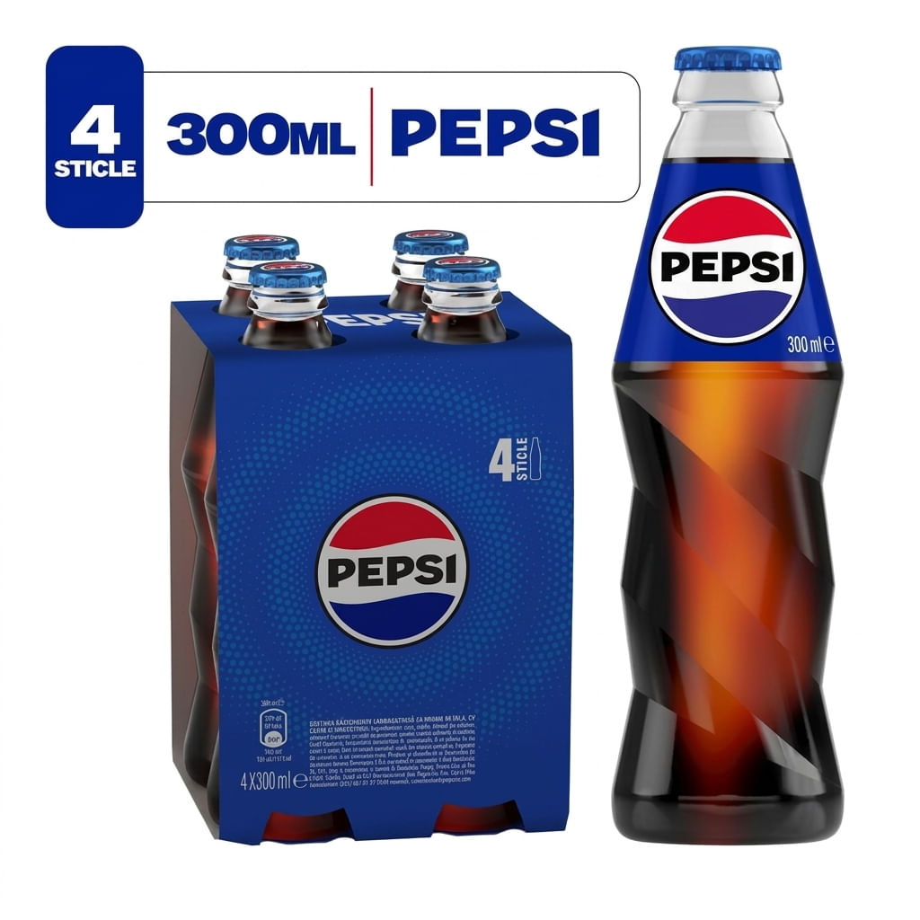 Bautura carbogazoasa Pepsi, 4 x 0.3 l