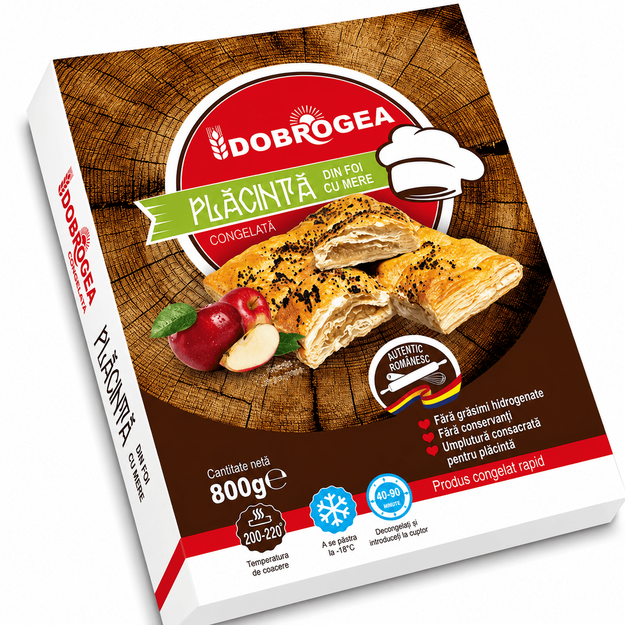 Placinta cu umplutura de mere Dobrogea, 800 g