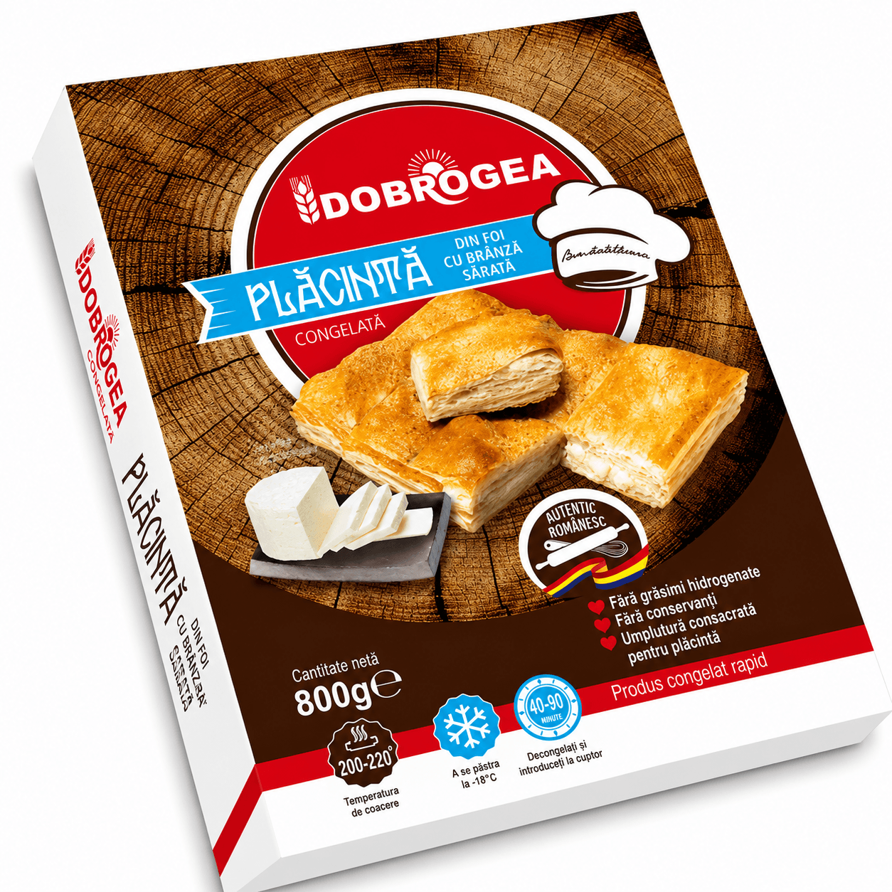 Placinta cu umplutura de branza Dobrogea, 800 g