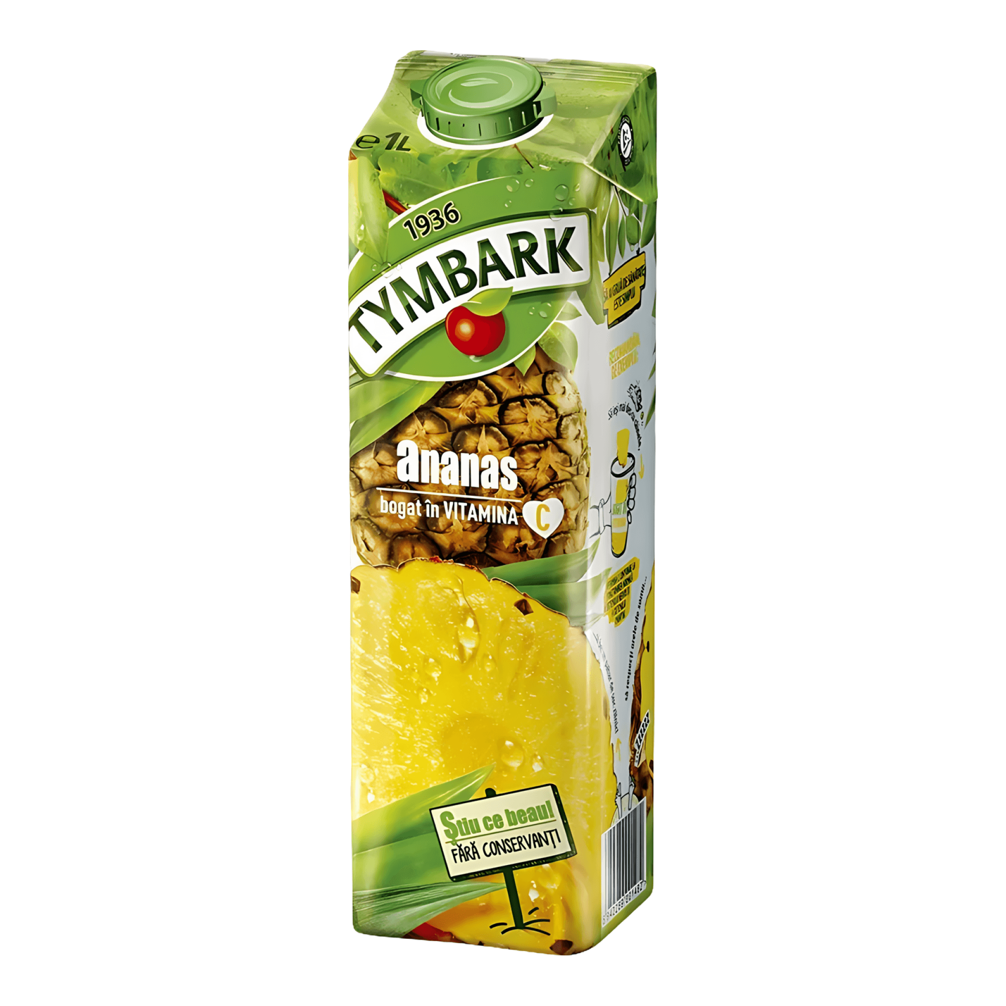 Bautura racoritoare necarbogazoasa cu suc de ananas, Tymbark 1 l