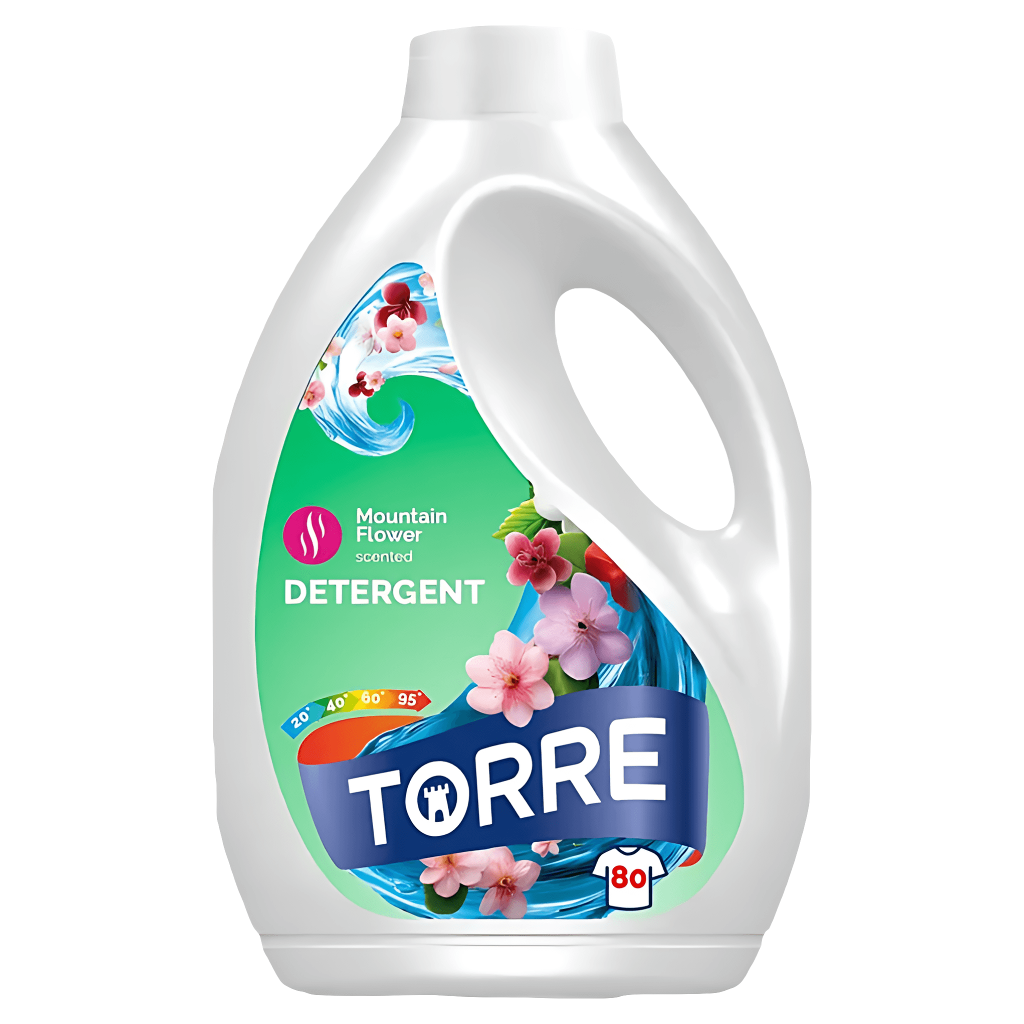 Detergent gel pentru rufe Torre Mountain Flower, 80 spalari, 3.6 l