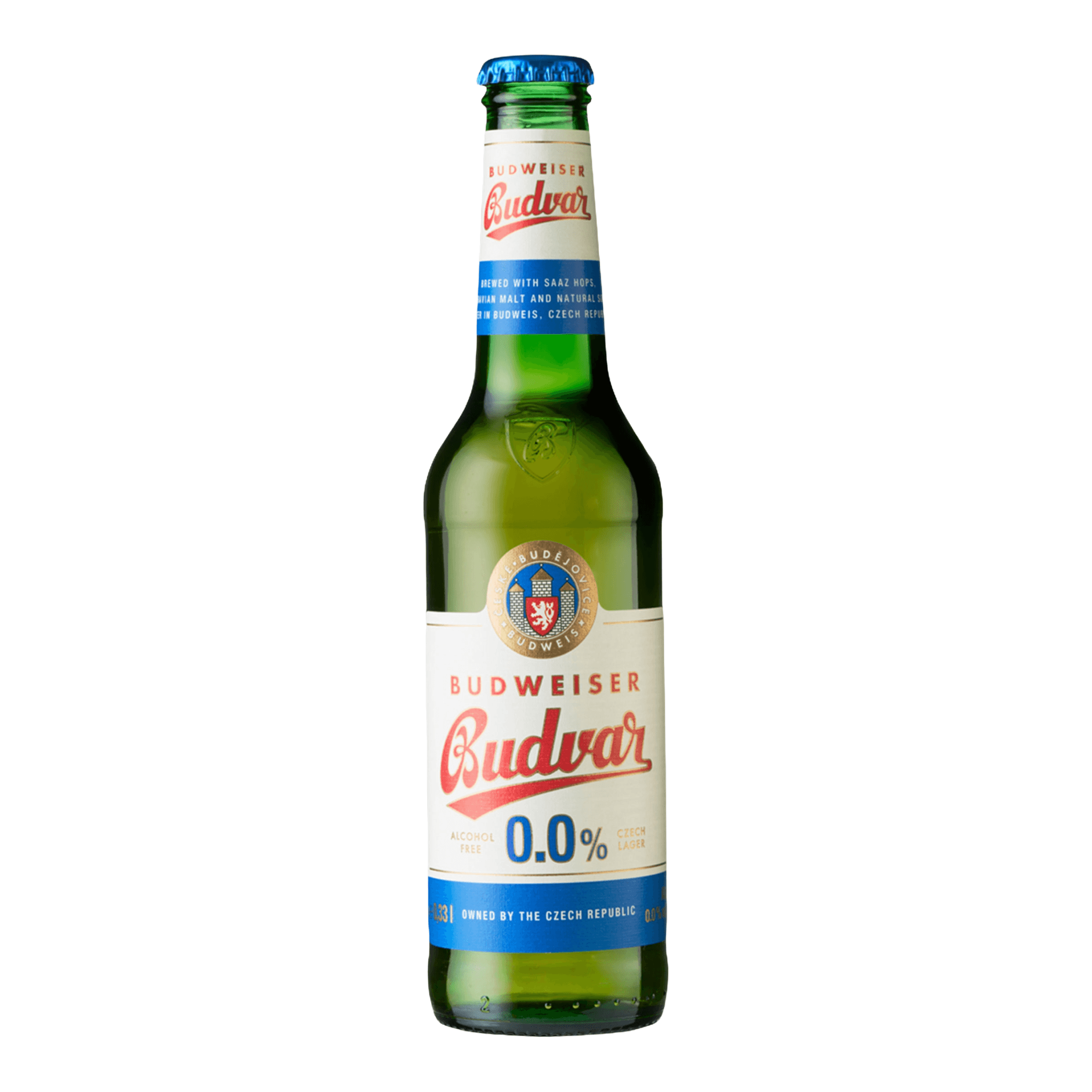 Bere blonda fara alcool Budweiser Budvar, 0.33 l