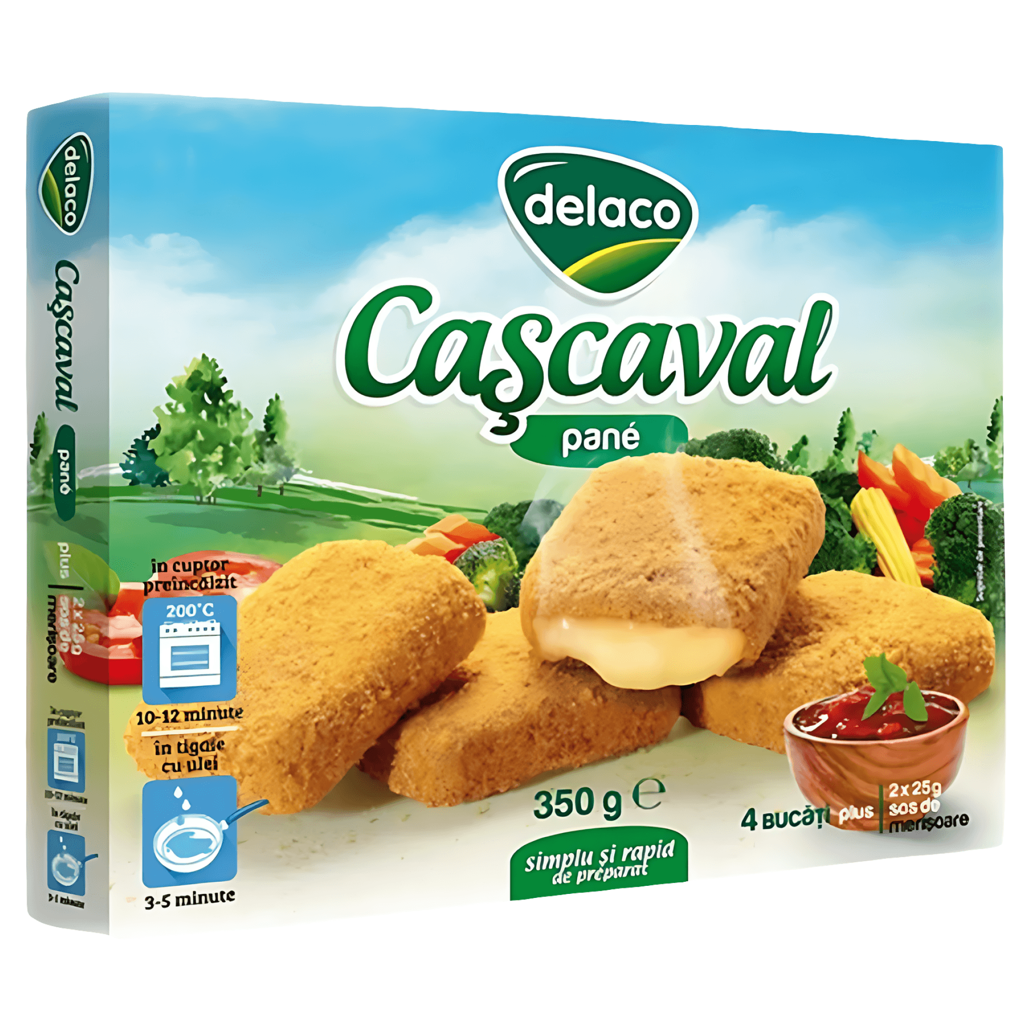 Cascaval pane Delaco, 350g