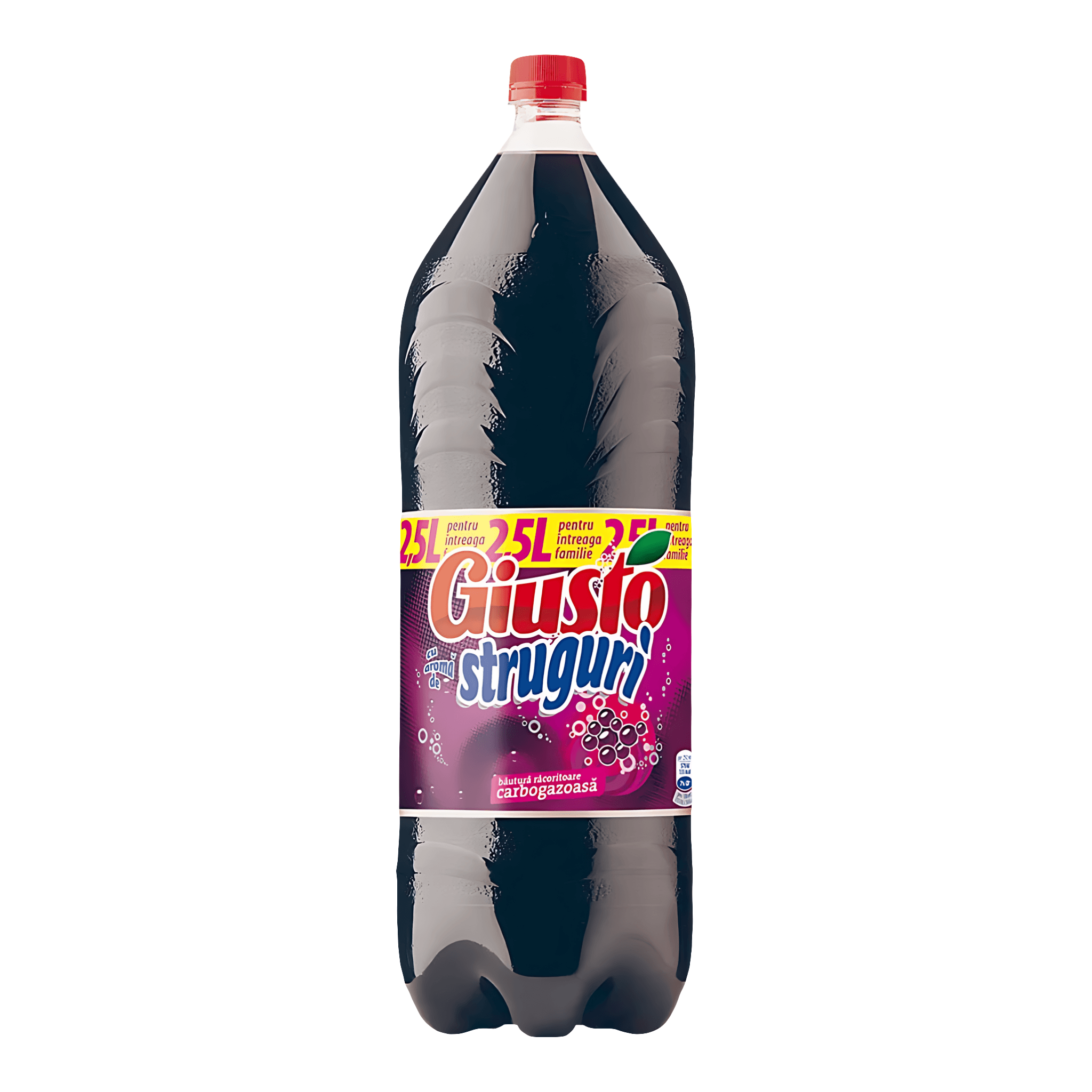 Bautura carbogazoasa cu aroma de struguri rosii Giusto, 2.5 l