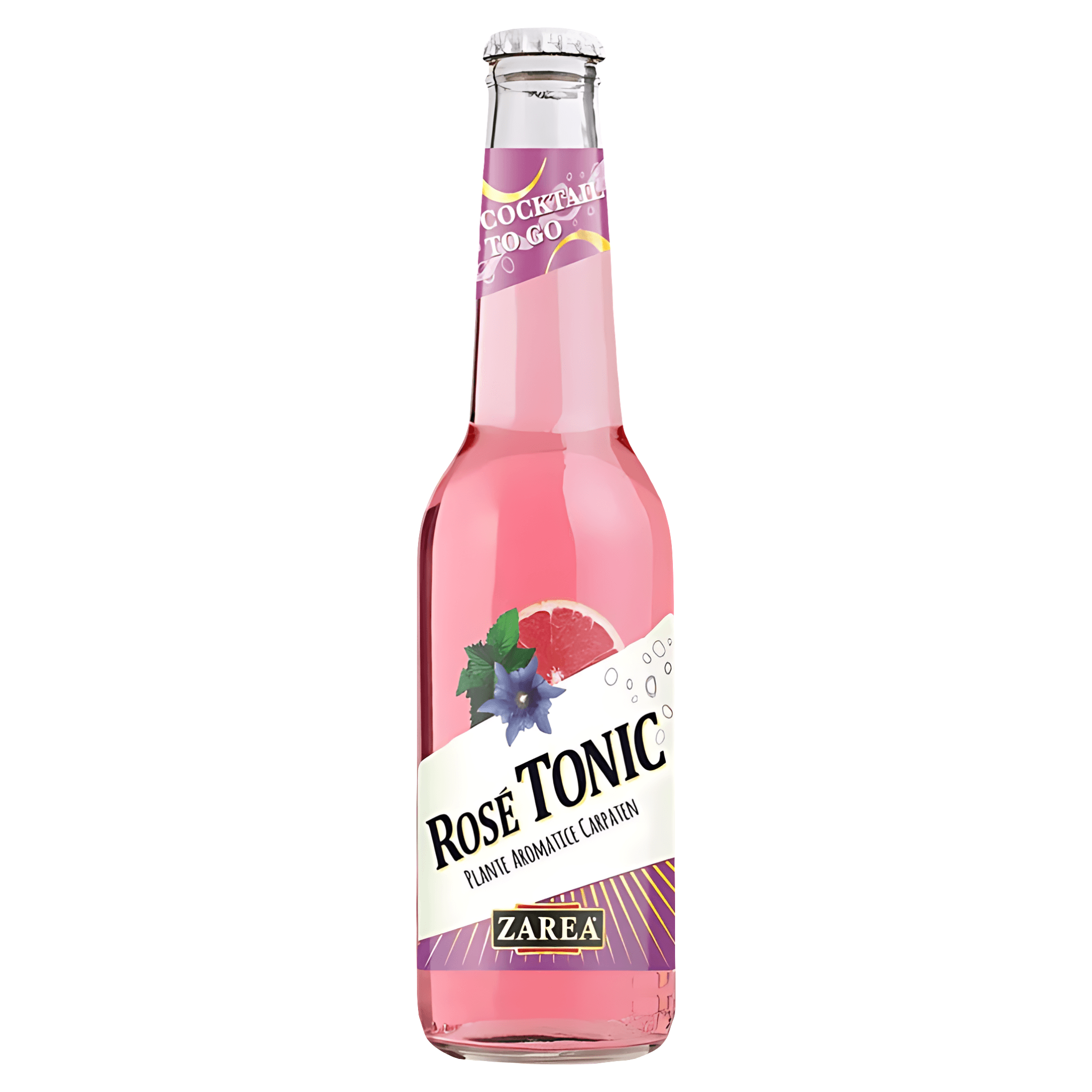 Cocktail cu extracte de plante si fructe Zarea Cocktail To Go Rose Tonic, 0.275 l