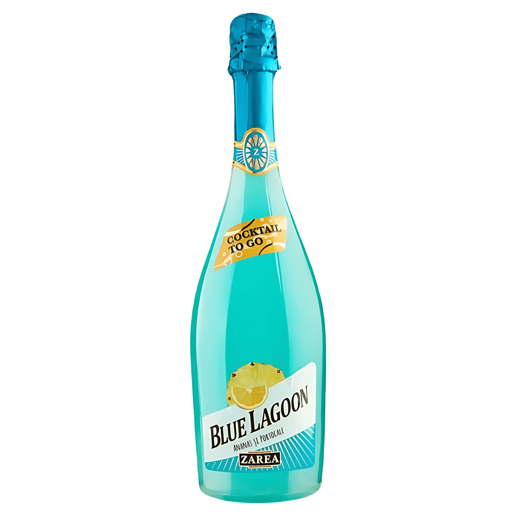 Cocktail cu suc de ananas si portocale Zarea To Go Blue Lagoon, 0.75 l