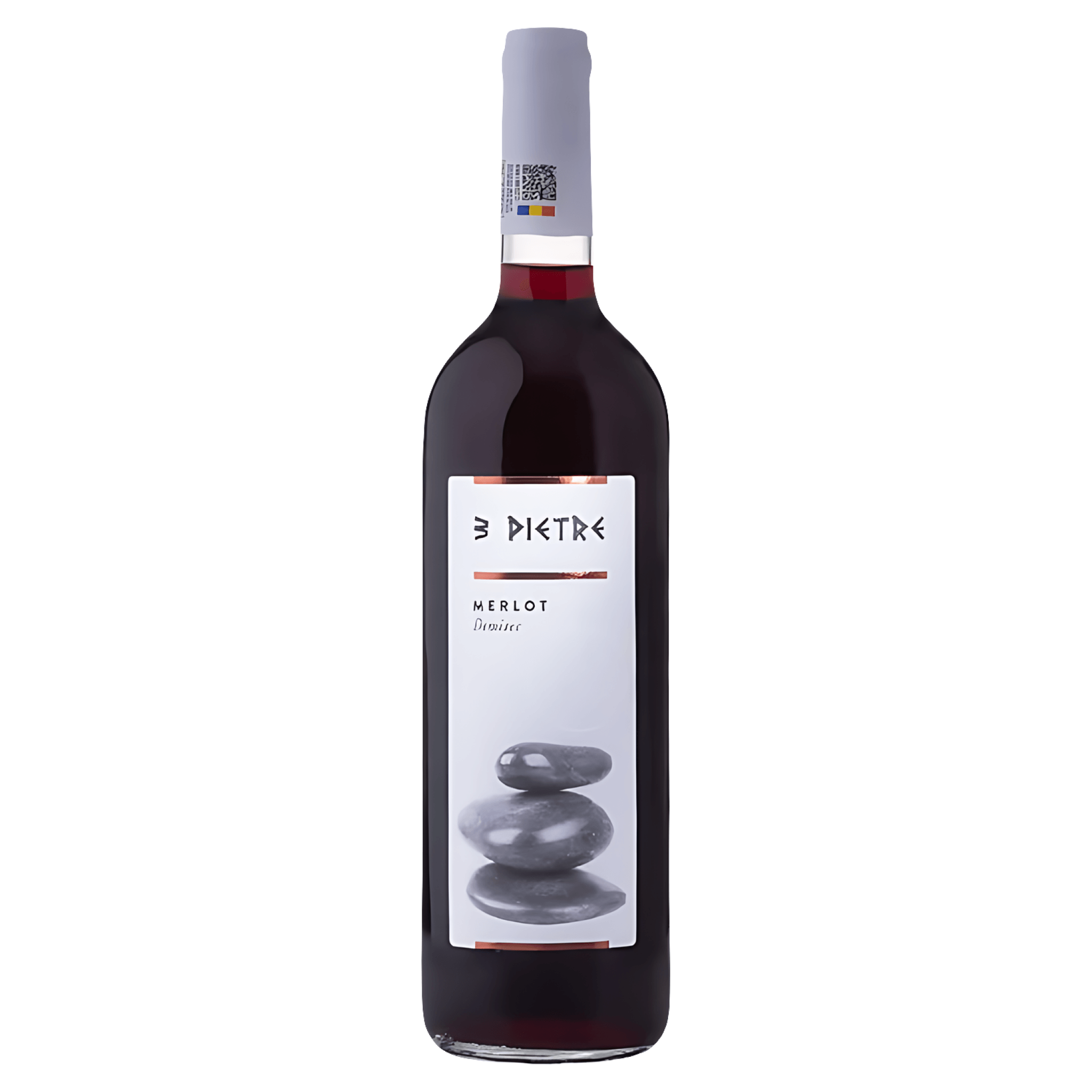Vin rosu demisec 3 Pietre, Merlot, 0.75 l