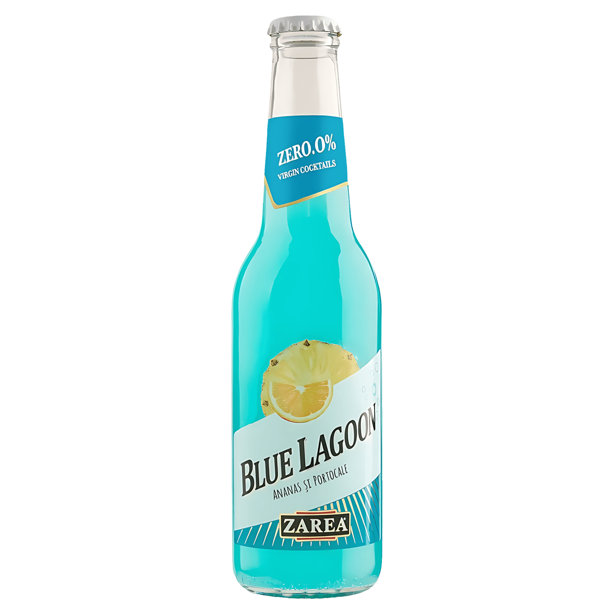 Cocktail fara alcool cu suc de ananas si portocale Zarea To Go Blue Lagoon, 0.275 l