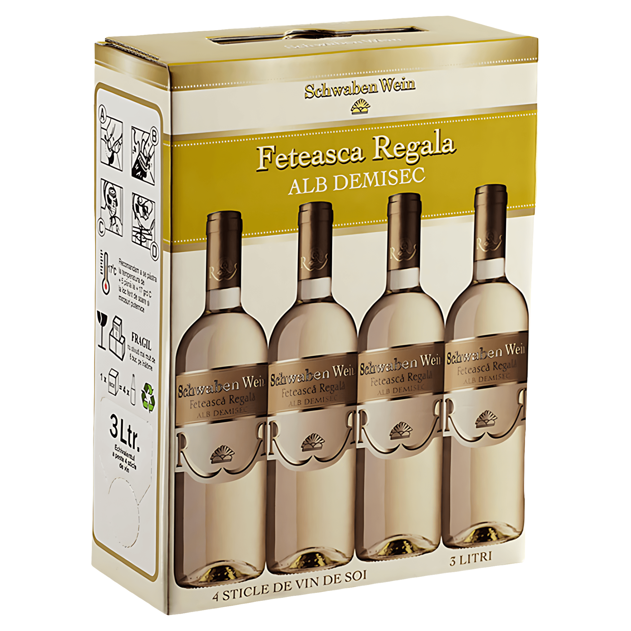 Vin alb demisec Schwaben Wein, Feteasca Regala, Bag in box, 3 l
