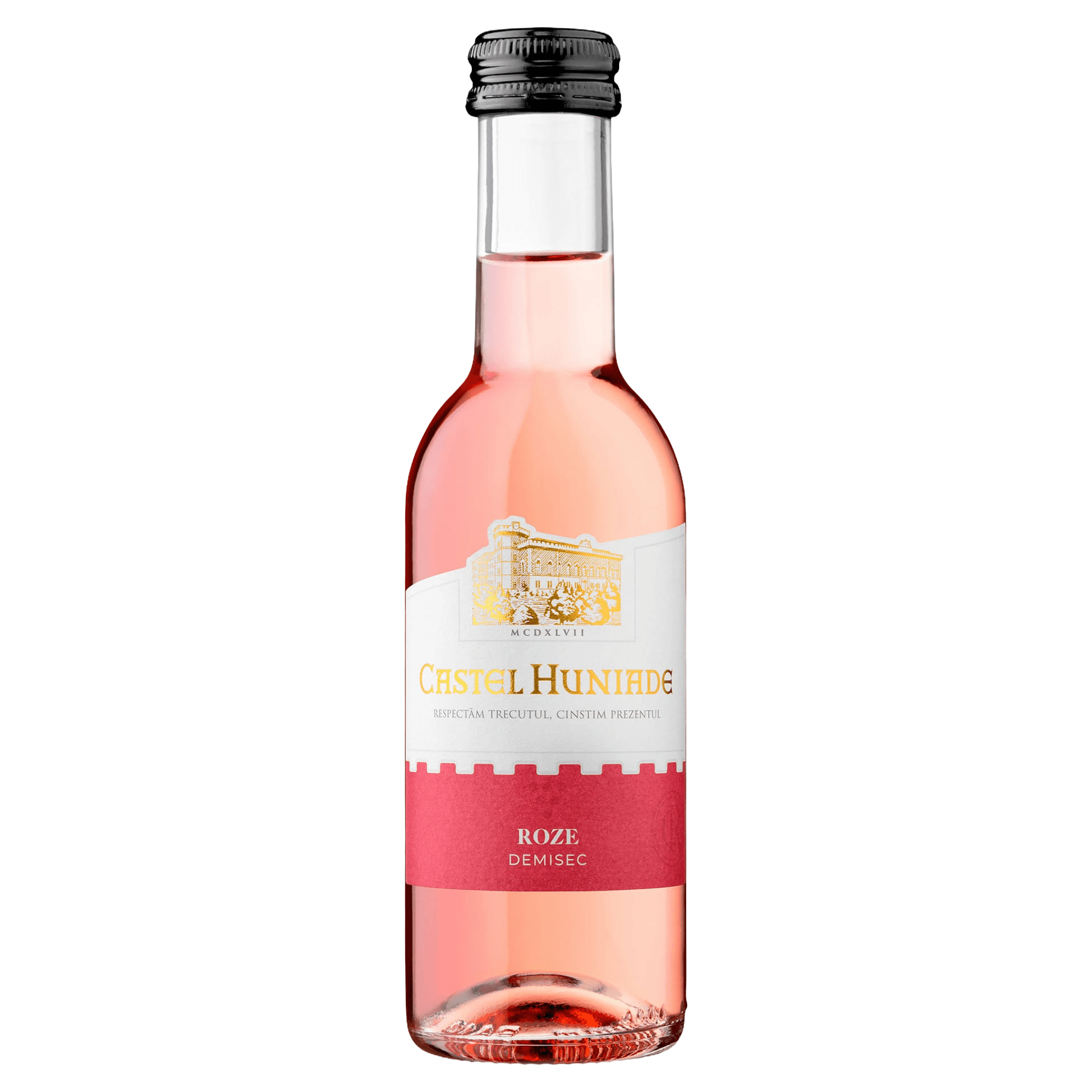 Vin rose demisec Castel Huniade, Merlot, Cabernet Sauvignon, Syrah 0.187 l