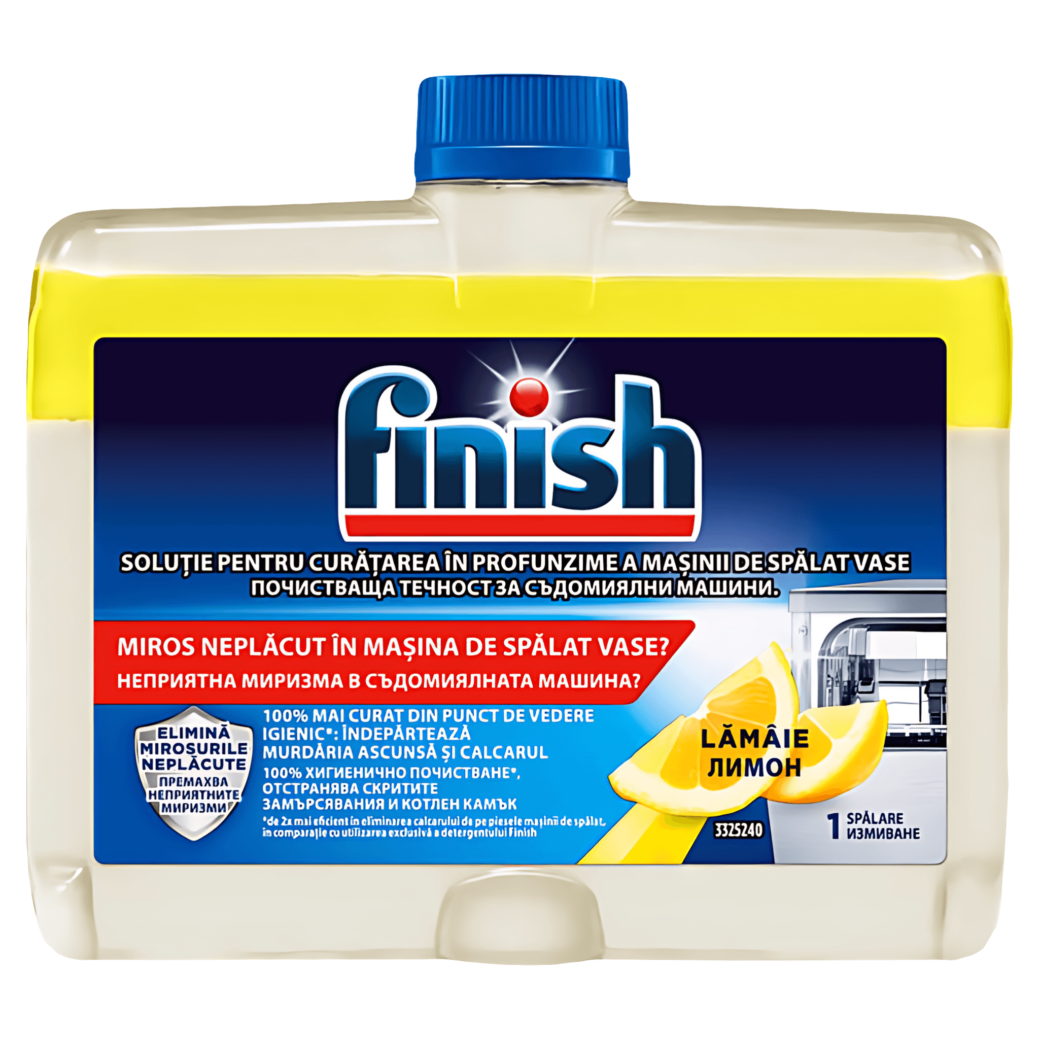 Solutie pentru masina de spalat vase Finish Machine Cleaner Lemon, 250 ml