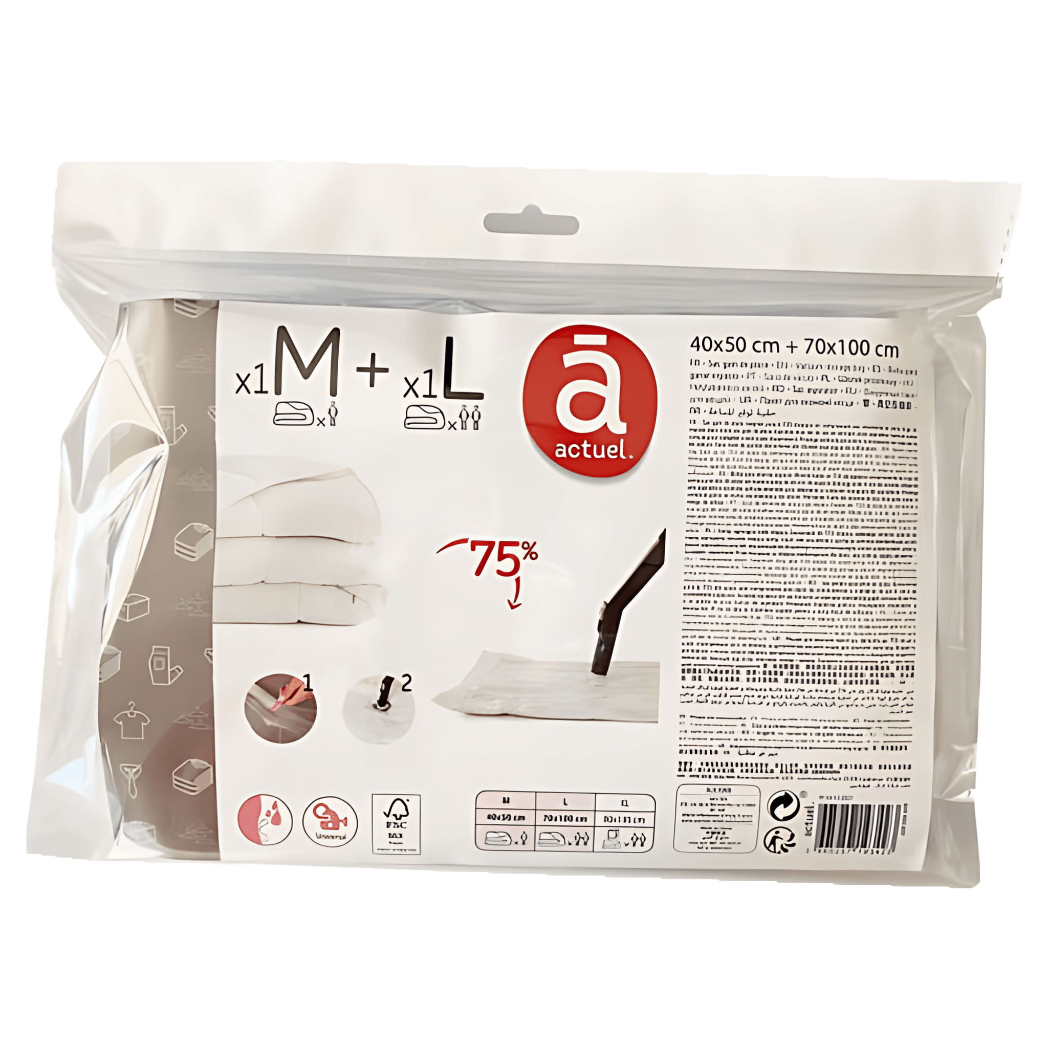 Set 2 saci vidare Actuel, transparent, marime M-L