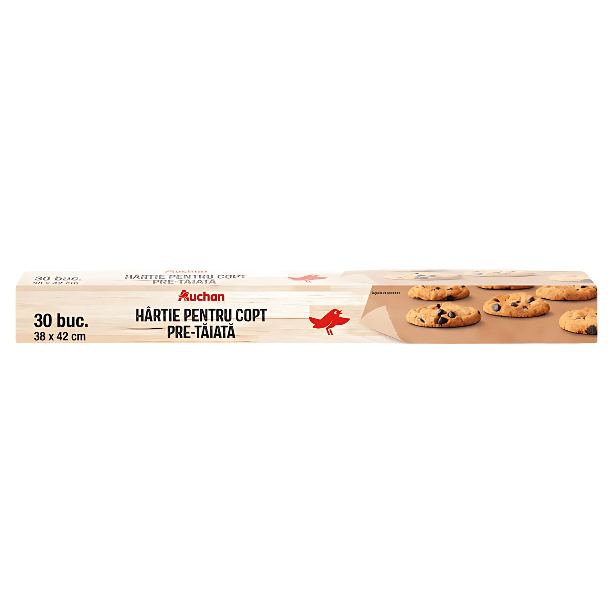 Hartie pentru copt pre-taiata Auchan, 30 bucati