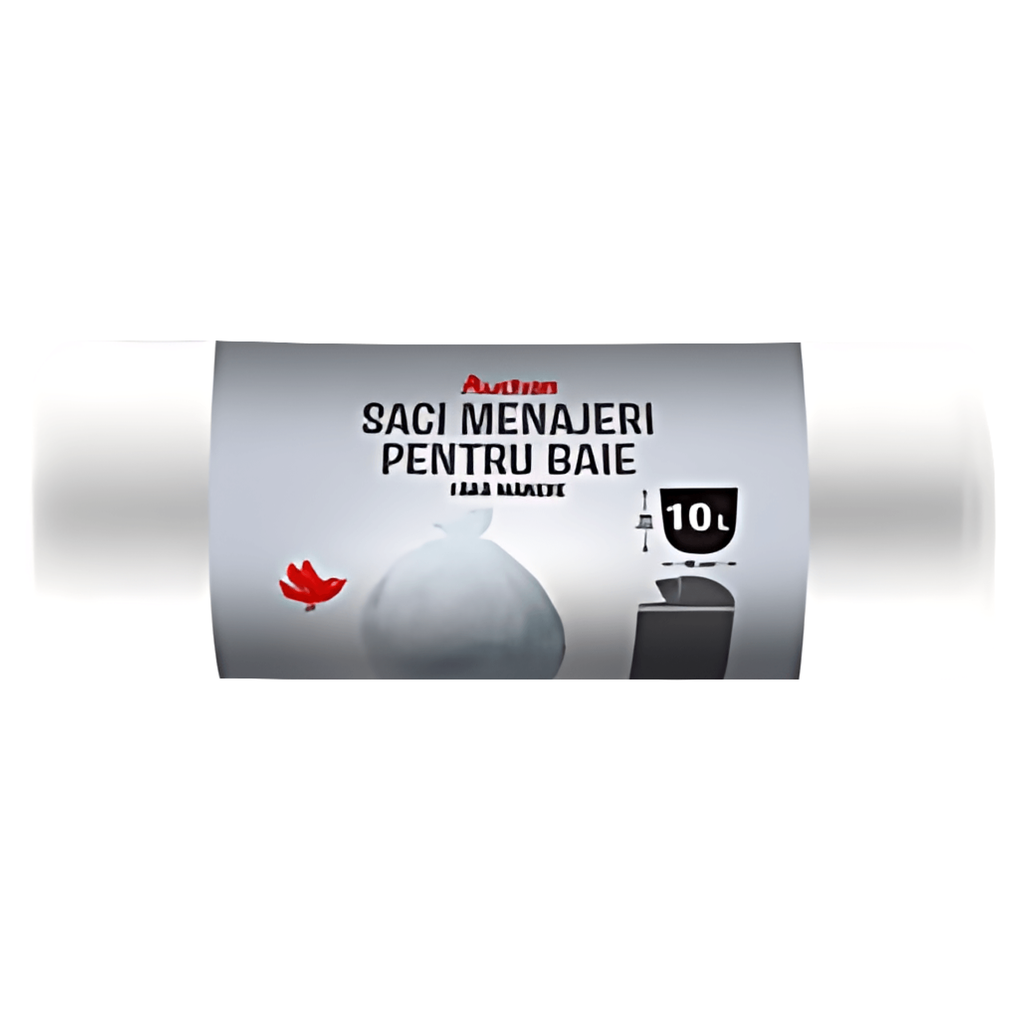 Saci menajeri pentru baie Auchan, fara manere, 10 l, 40 bucati, alb