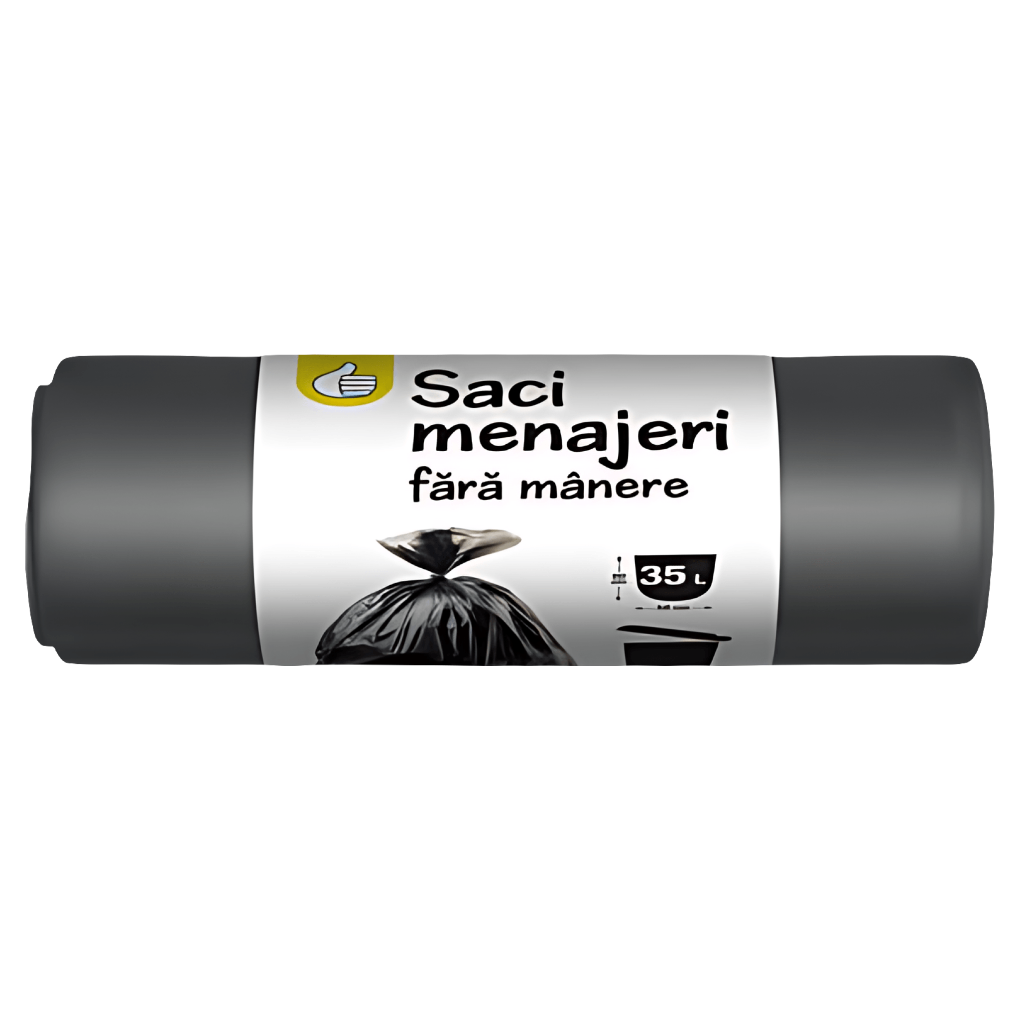 Saci menajeri Pouce, fara manere, 35 l, 20 bucati, negru