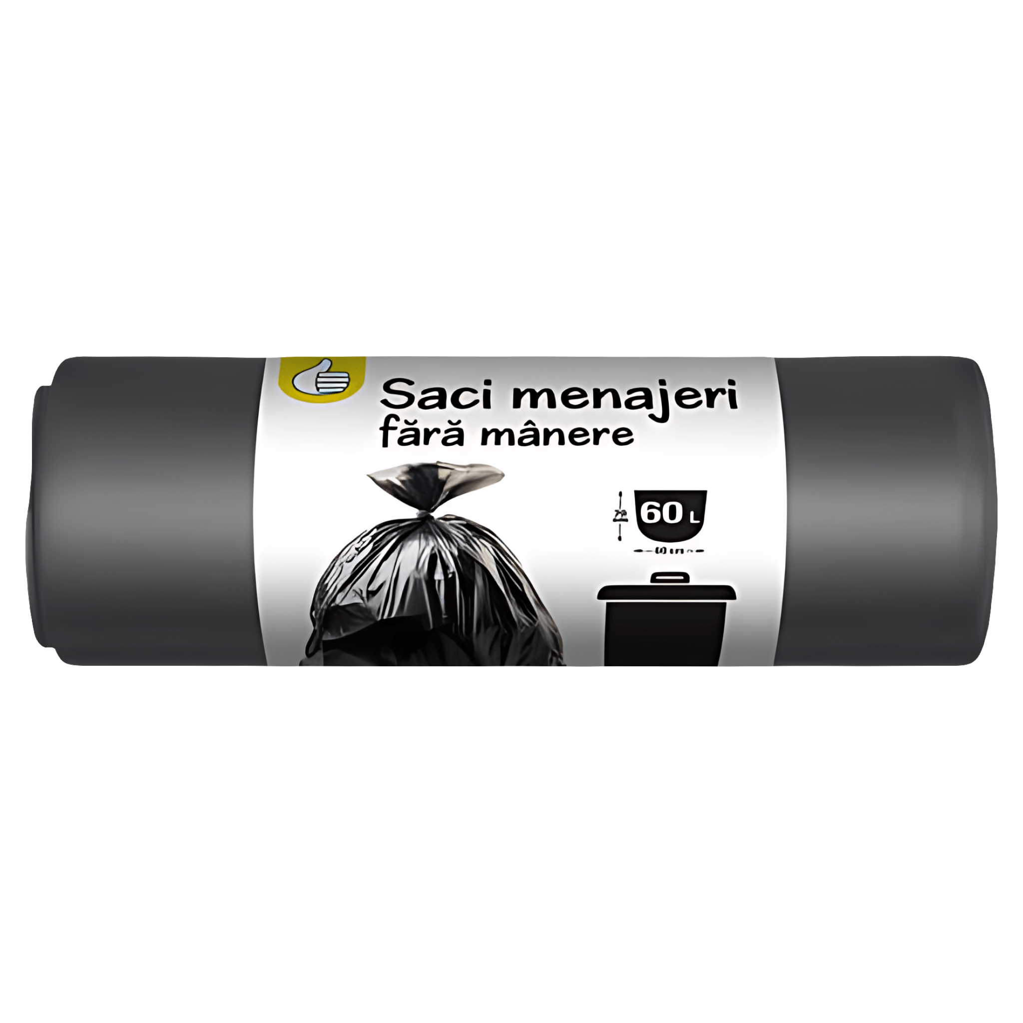 Saci menajeri Pouce, fara manere, 60 l, 20 bucati, negru