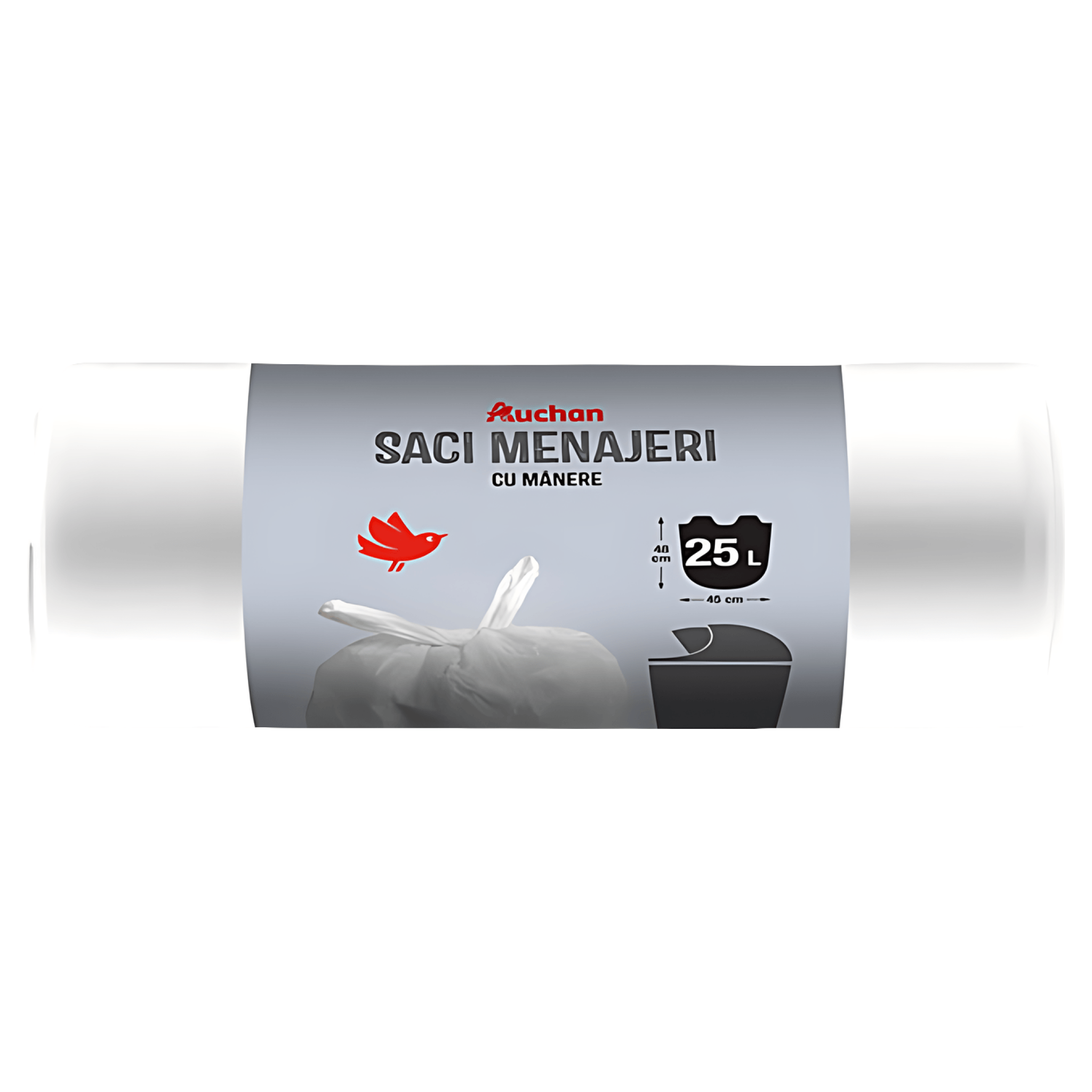 Saci menajeri albi Auchan, 25 l, 30 bucati