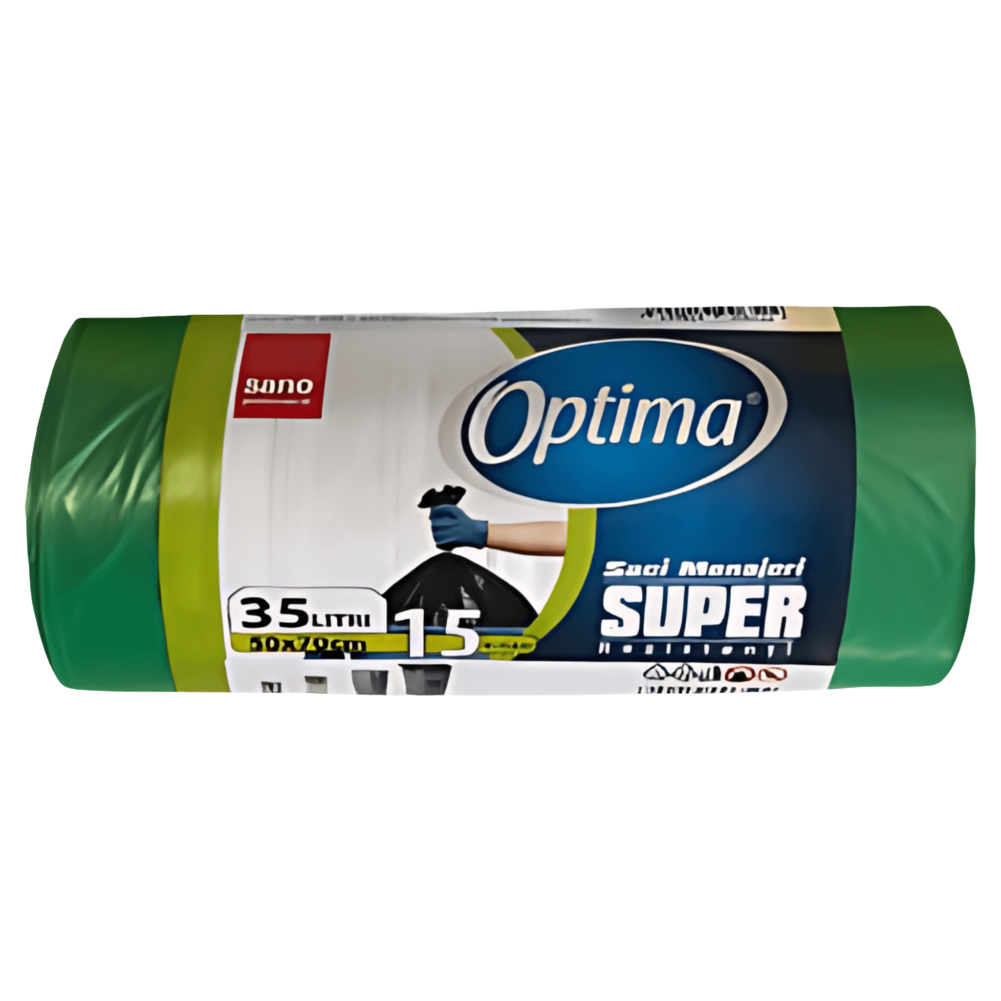 Saci menajeri Sano, 35 l, 15 bucati, verde