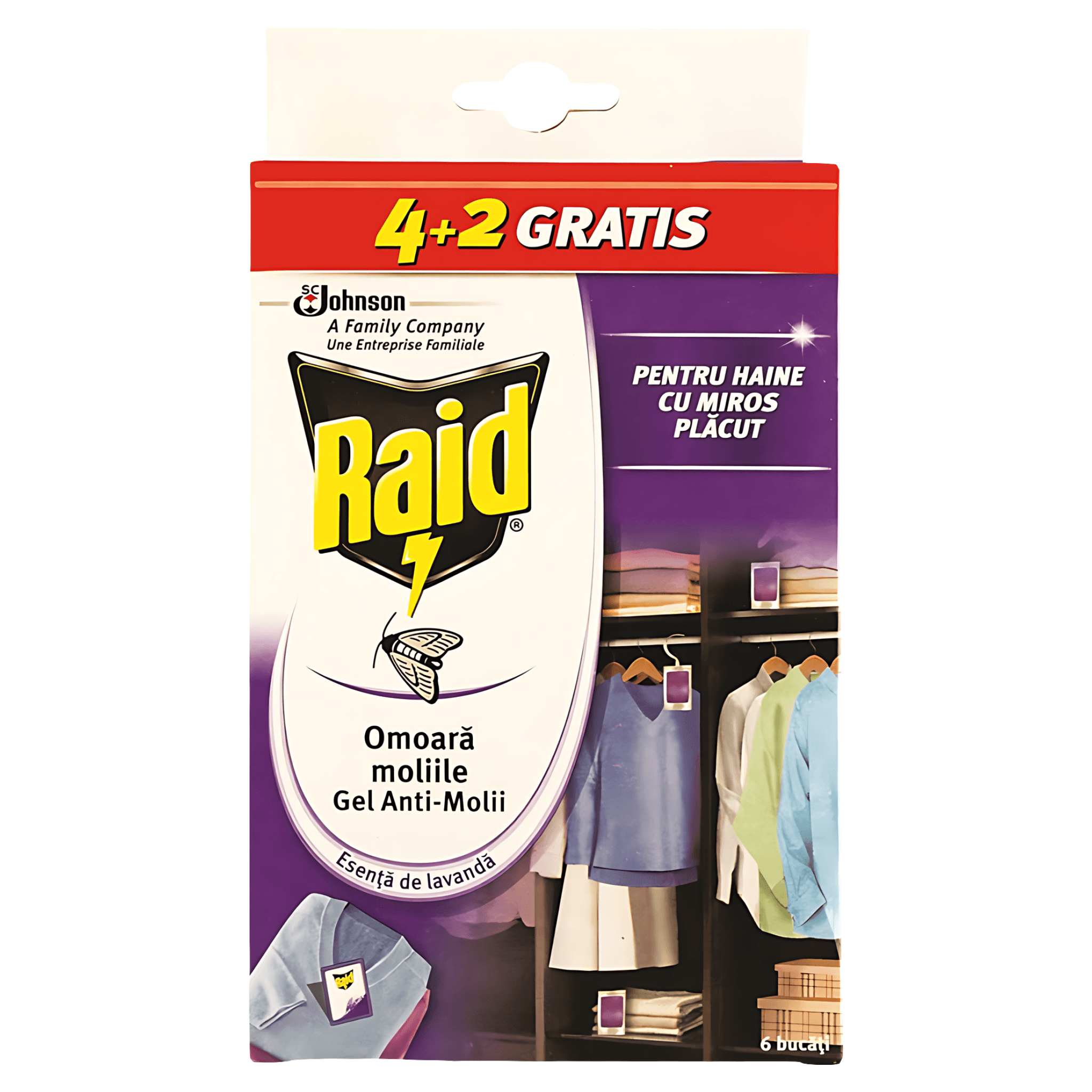 Gel Raid antimolii cu levantica, 4 + 2 extra