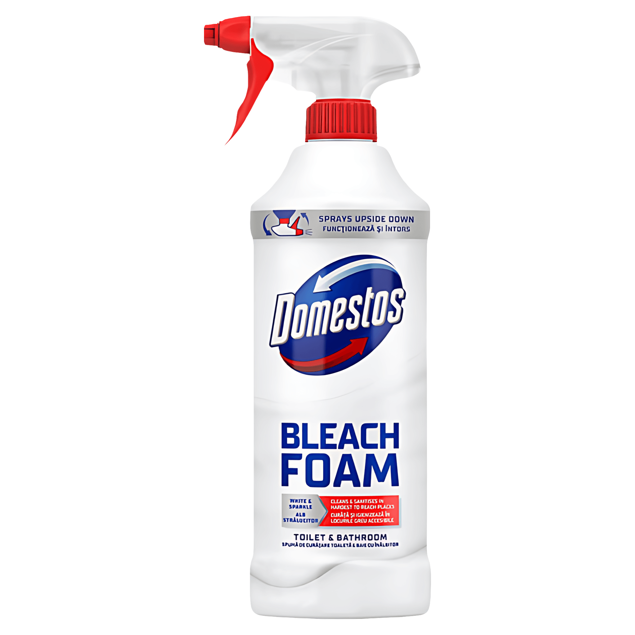 Spray spuma de curatare cu inalbitor Domestos Bleach Foam, 435 ml