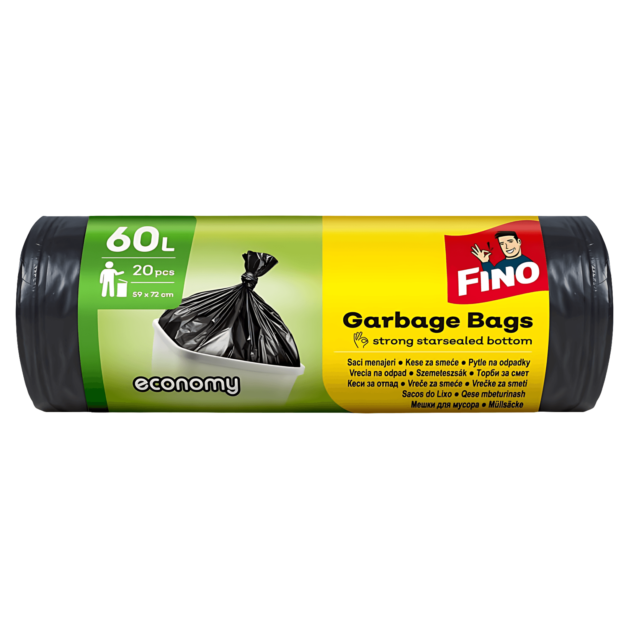 Saci pentru gunoi Fino, 60L, 20 bucati